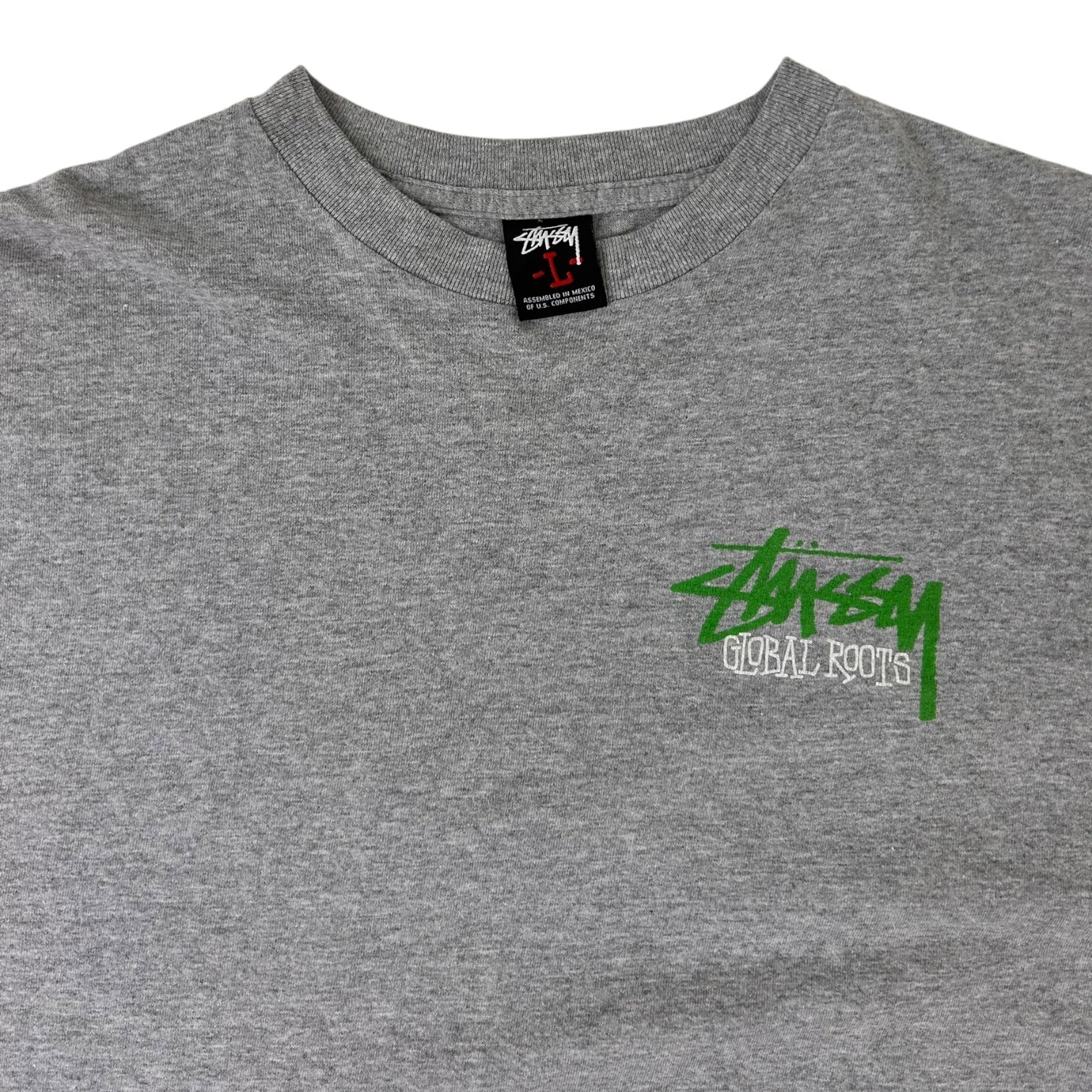 Vintage Stussy Global Roots T-Shirt Grey