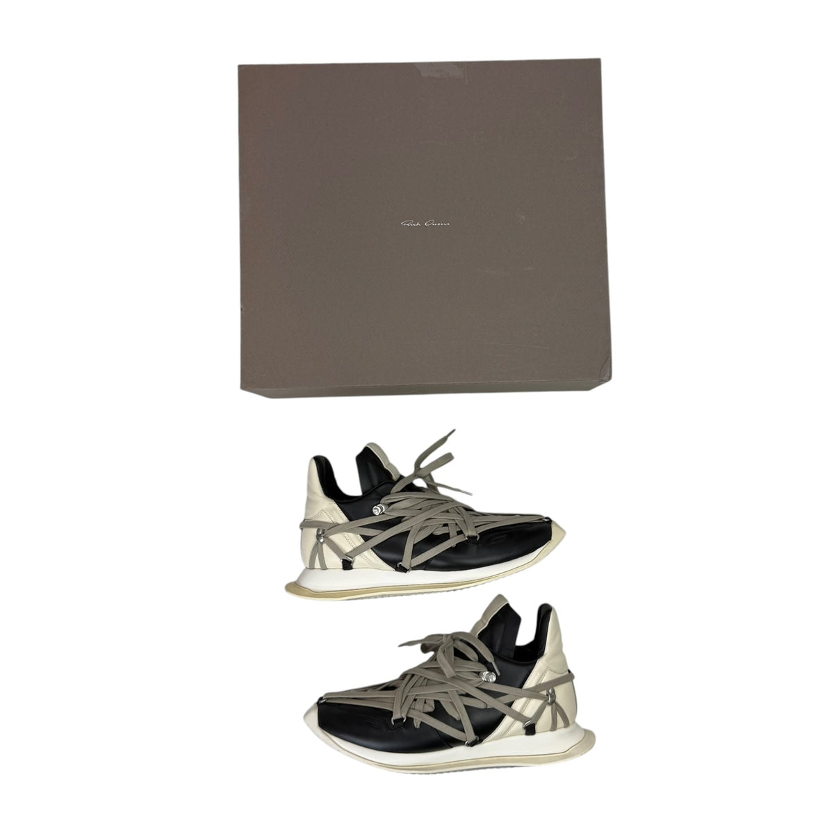Rick Owens Geth Megalace Runner Black/Milk (Used)