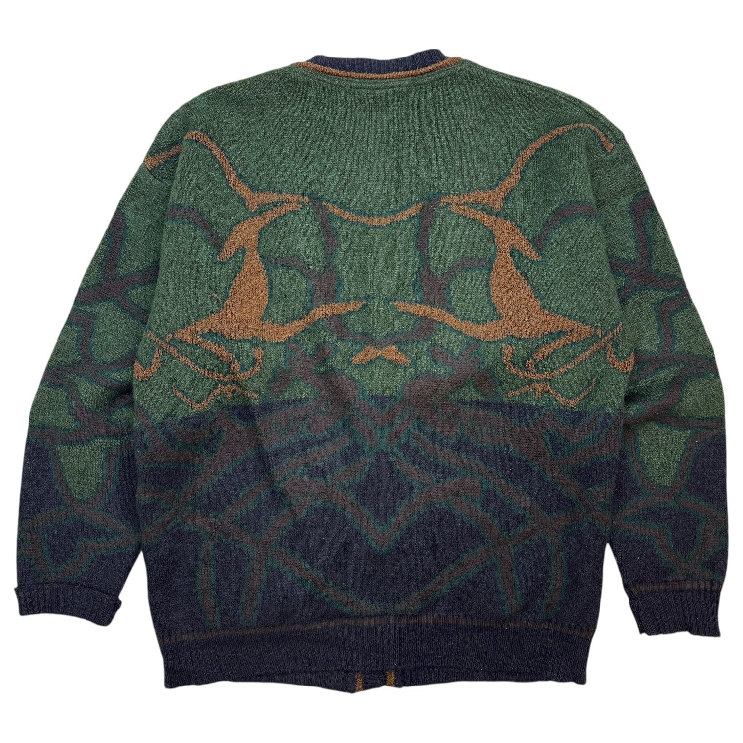 Vintage Knit Cardigan Sweater Multicolour