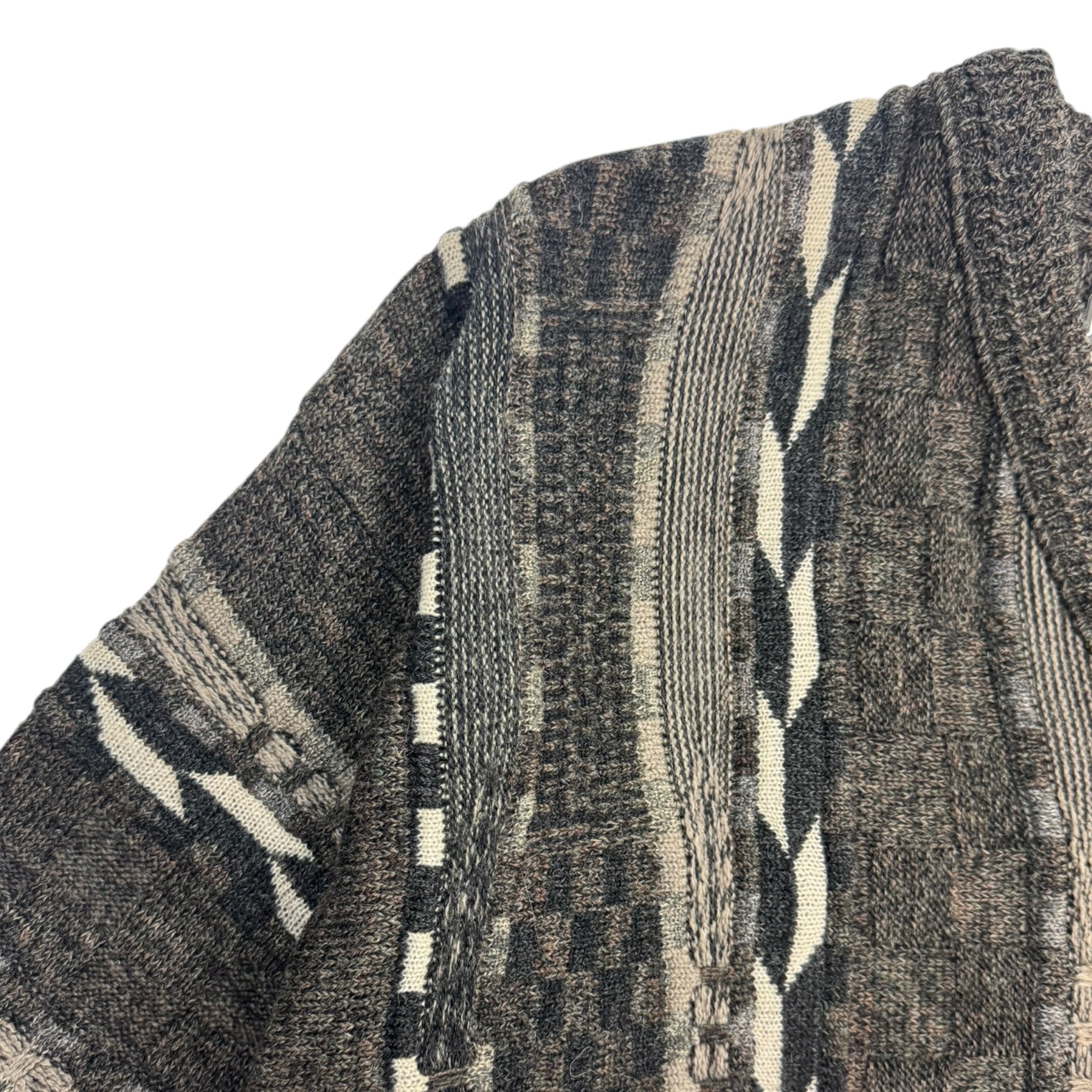 Vintage Checkerboard/Abstract Patterned 3D Knit