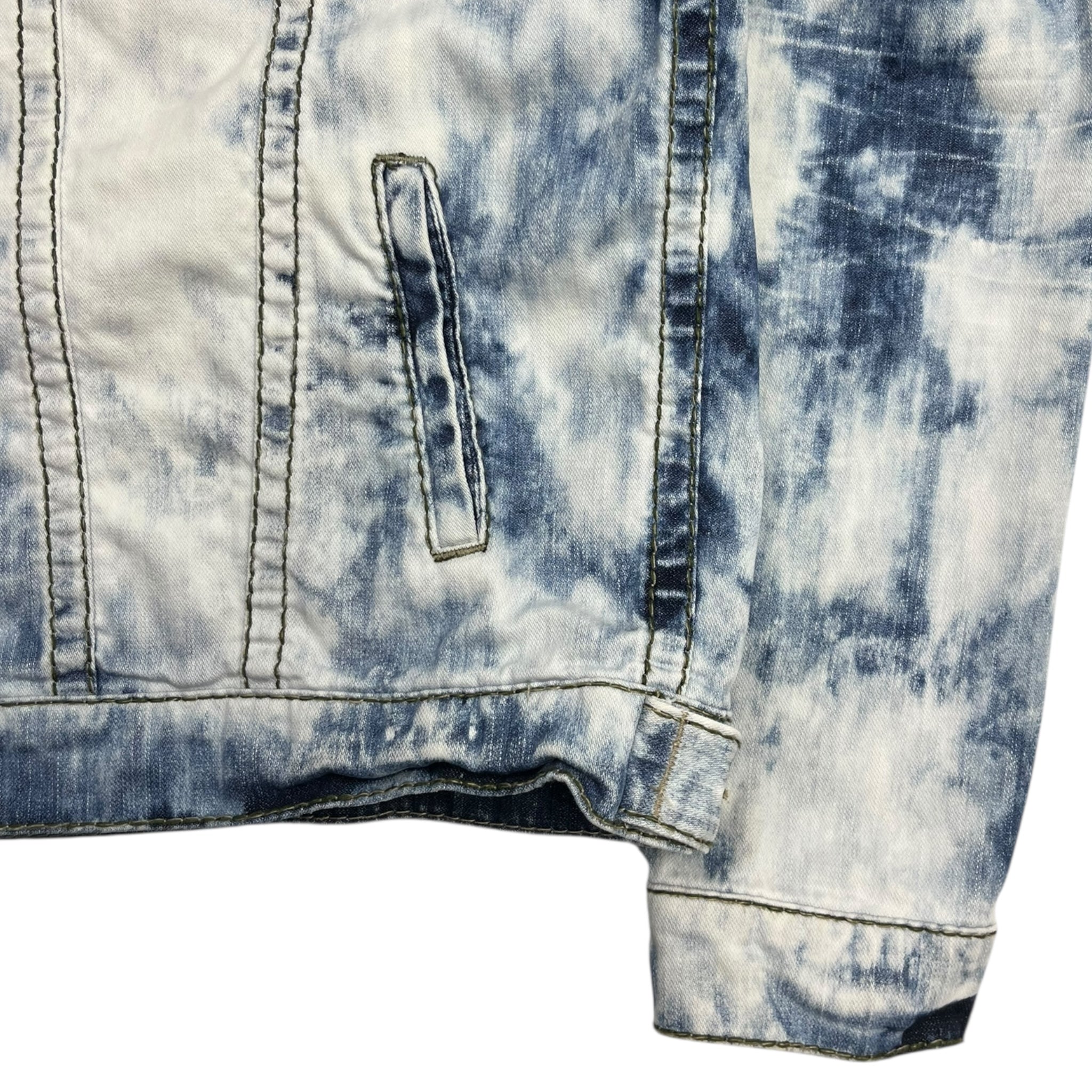 Vintage Y2K True Religion Acid Wash Denim Trucker Jacket