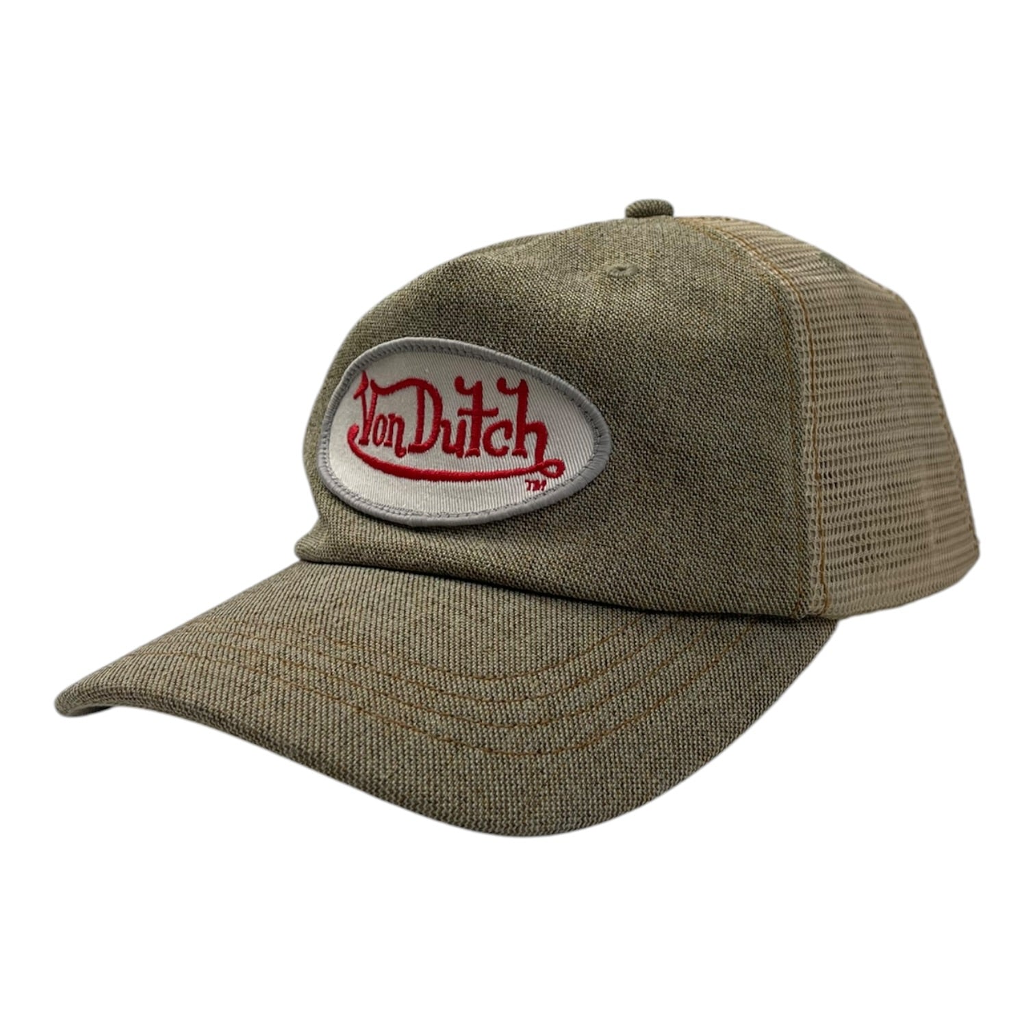 Vintage Y2K Von Dutch Snap Back Hat Tan