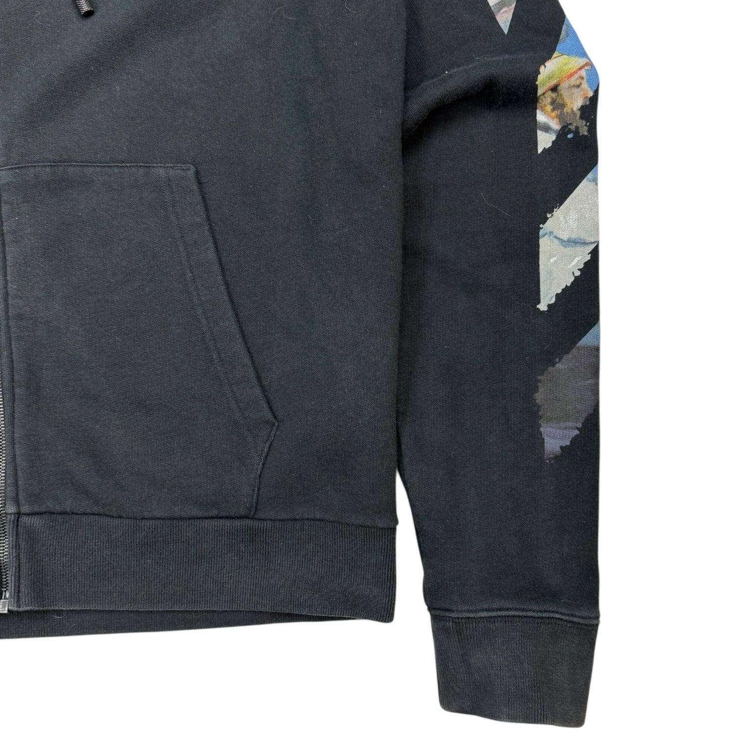 Off-White Edouard Manet Floating Studio Arrows Zip Up Hoodie Black