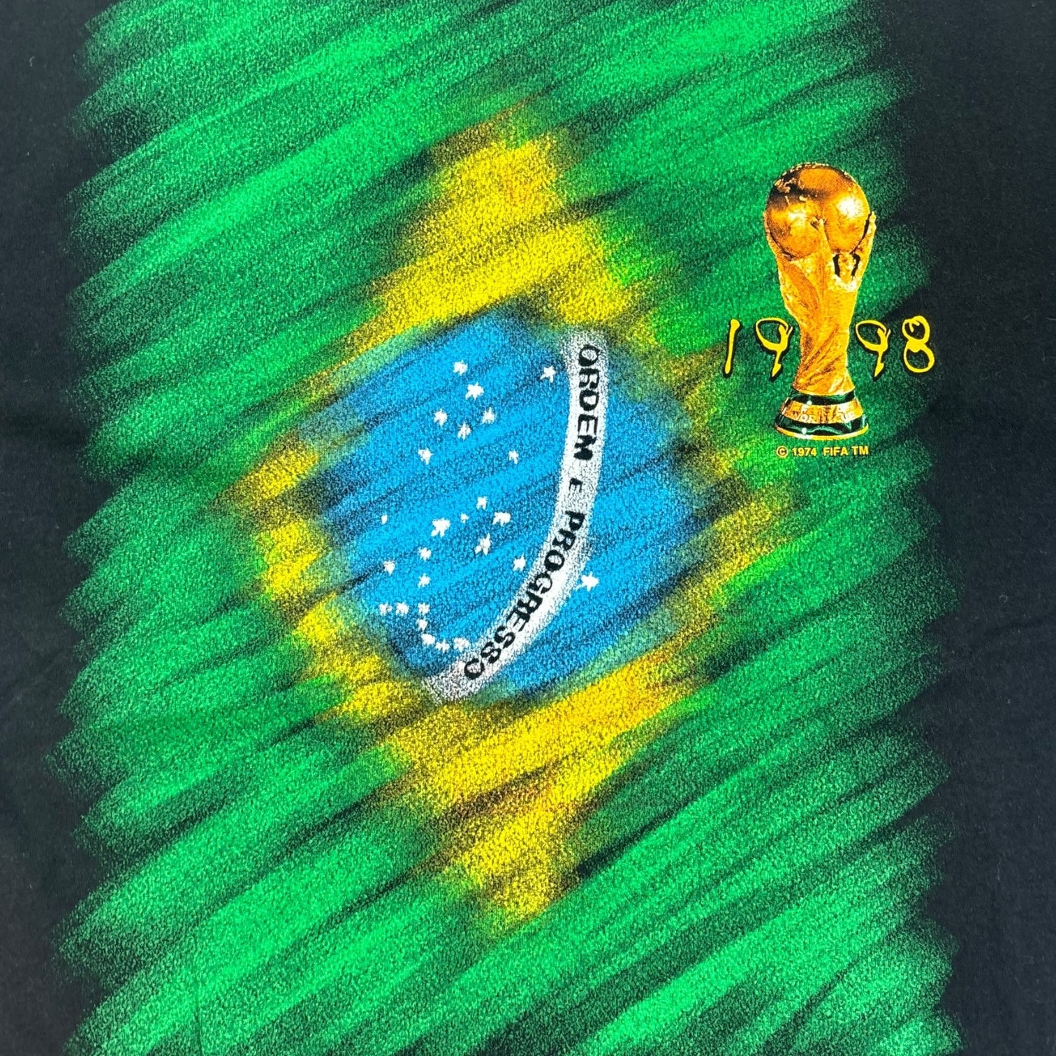 Vintage 1998 Fifa World Cup Brazil T-Shirt Black