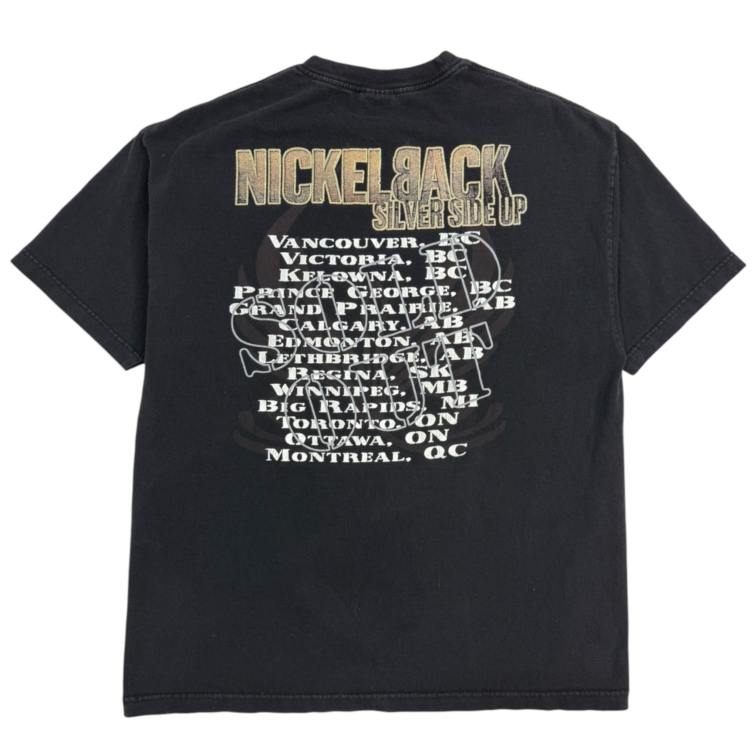 2001 Nickleback Silver Side Up Tour T-Shirt Black