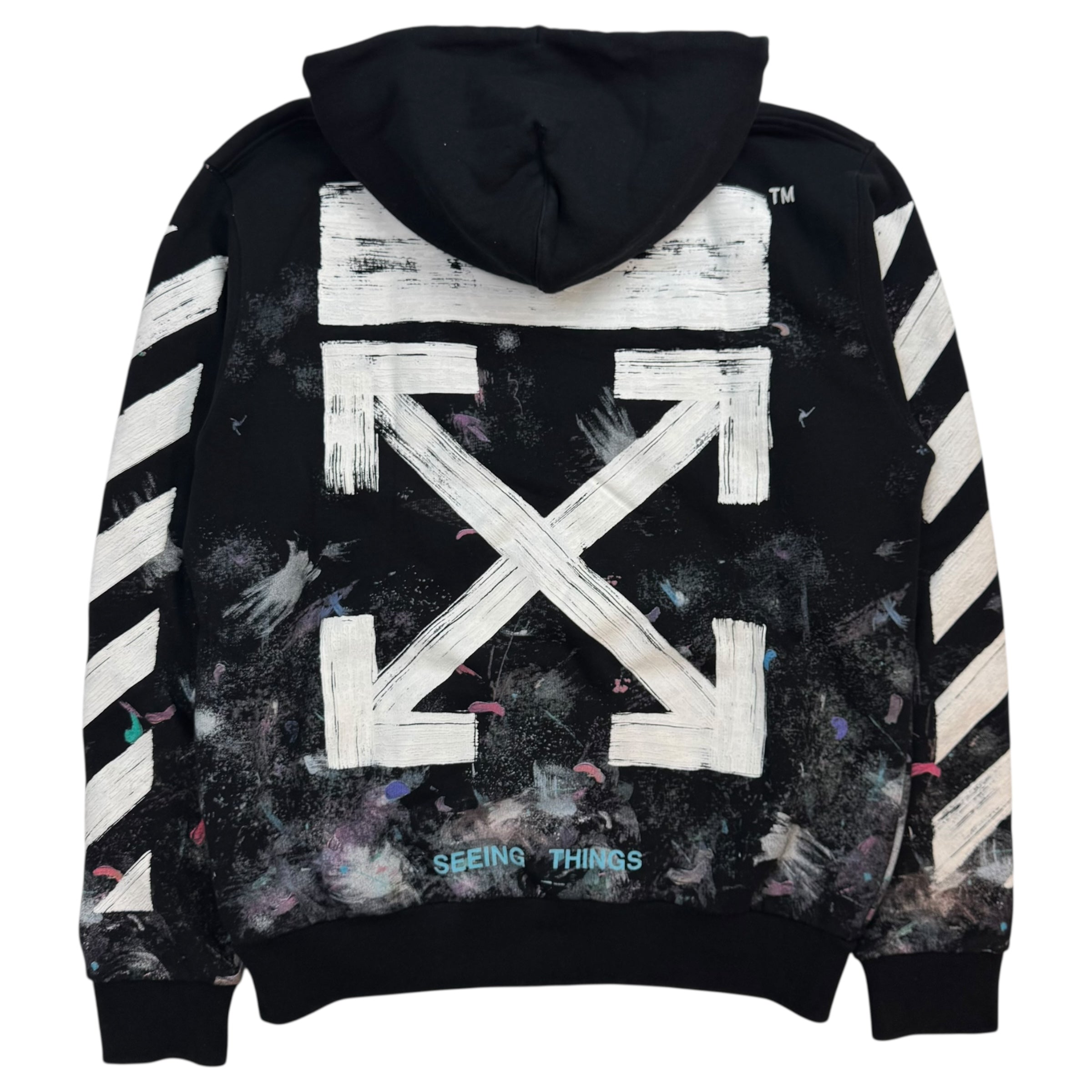 Off-White Galaxy Brushed Zip Up Hoodie Black