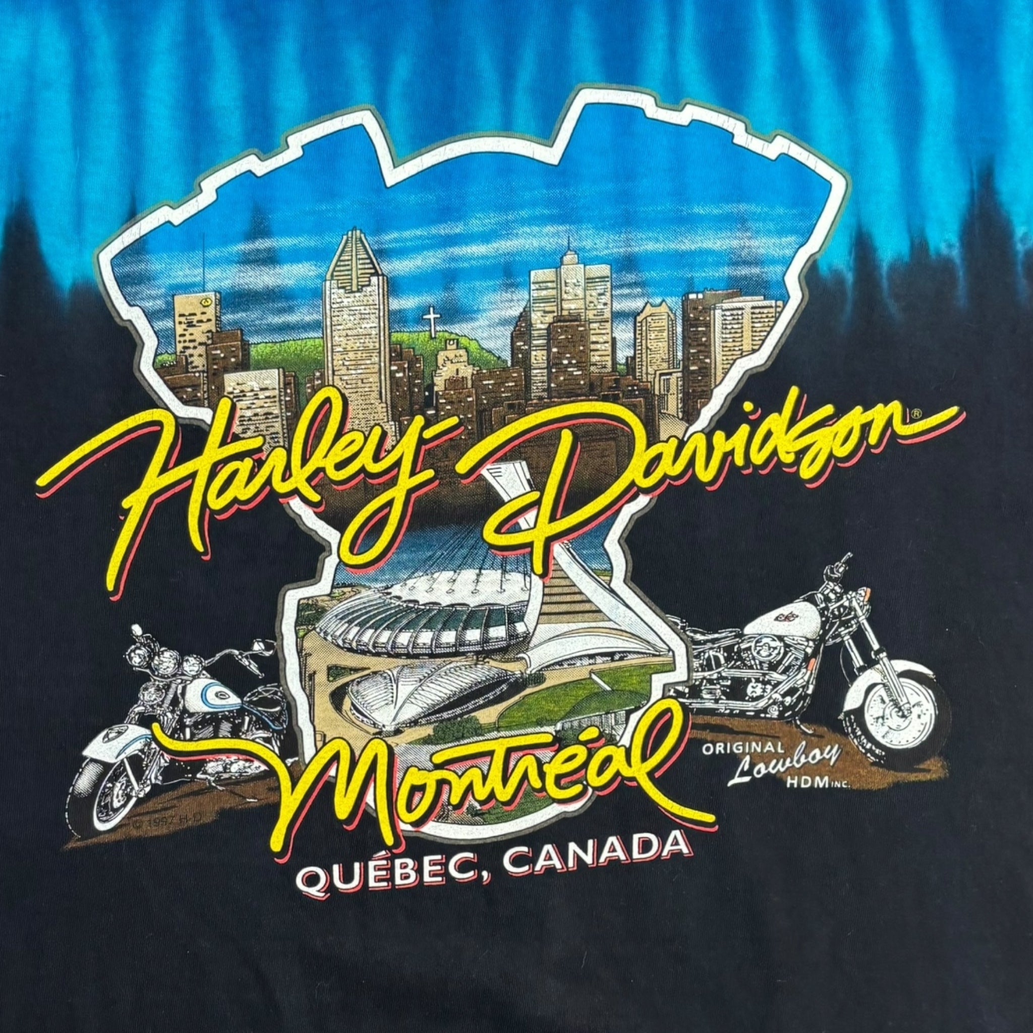 2003 Harley Davidson Montreal, Quebec Blue Dyed T-Shirt