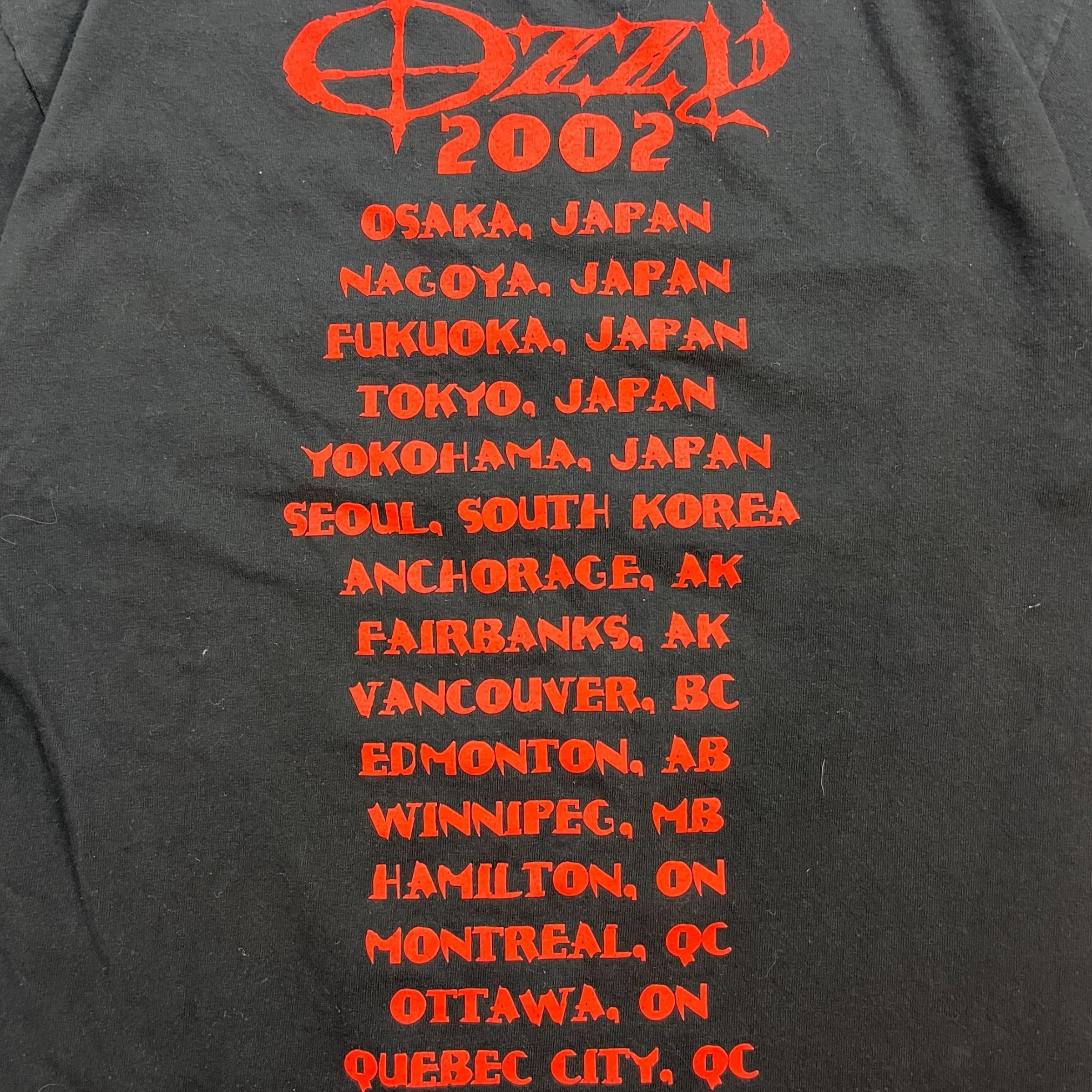 2002 Ozzy Ozbourne Crucifixion Tour Tee Black