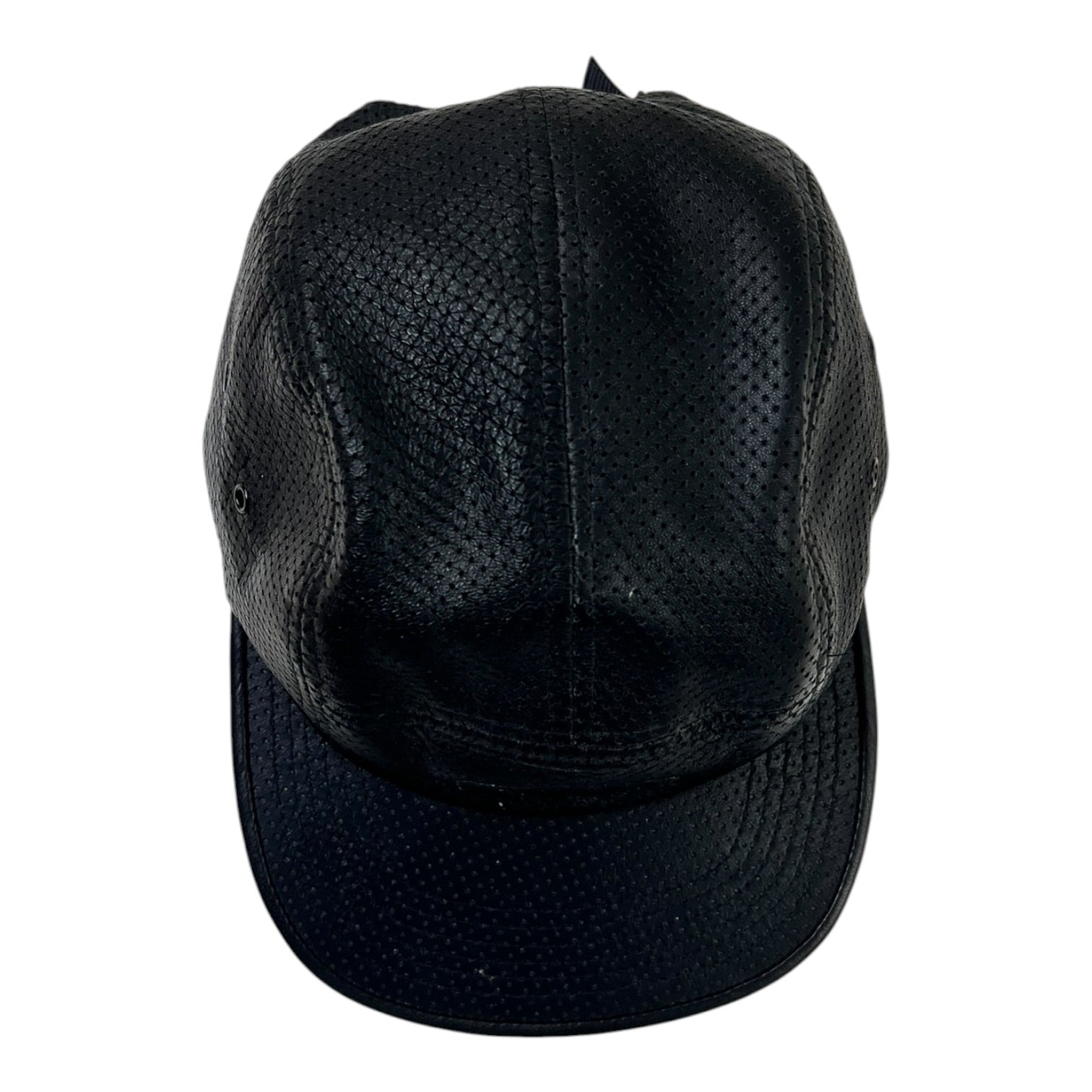 Supreme Perforated Leather Camp Cap Black