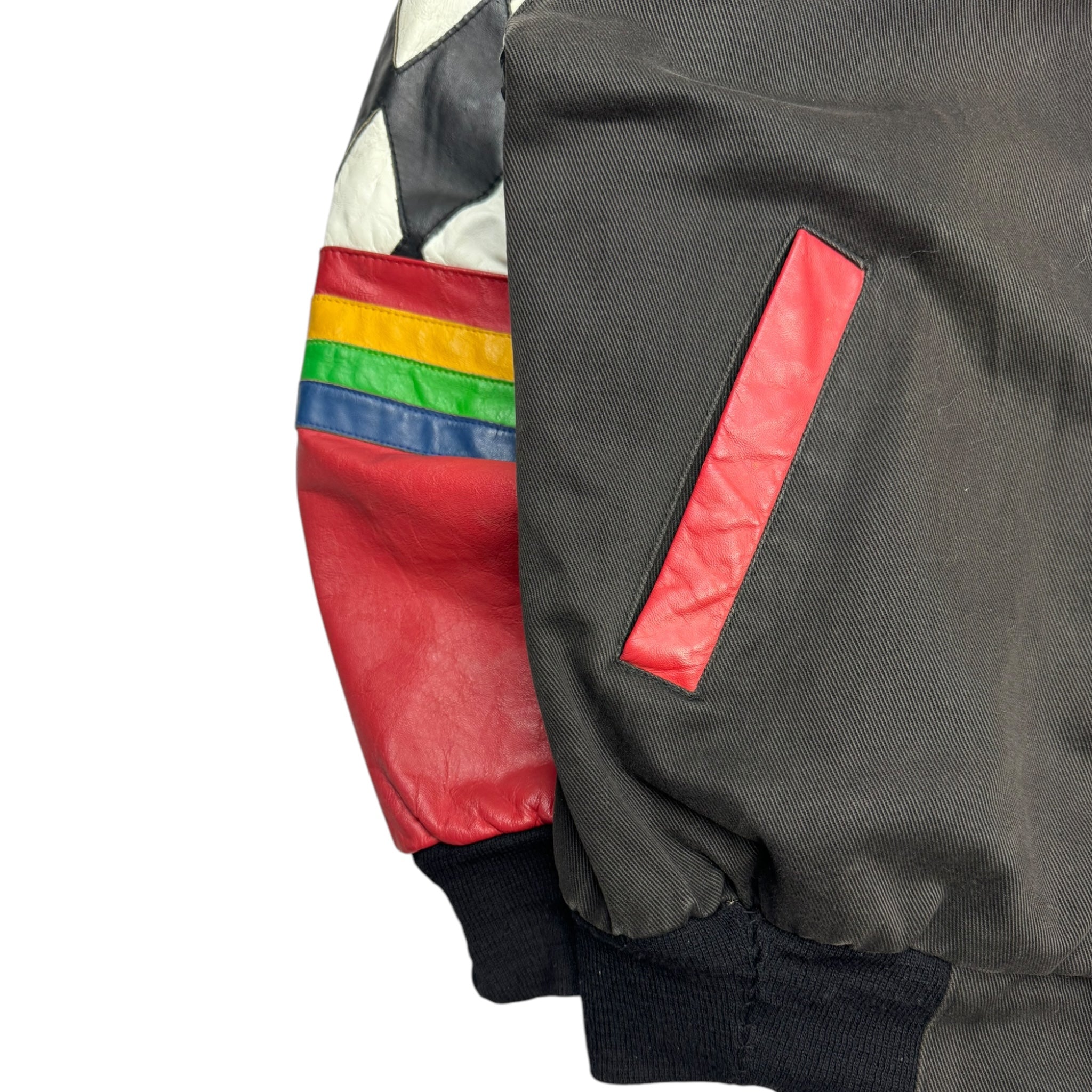 Vintage Jeff Hamilton Leather & Canvas NASCAR Jacket