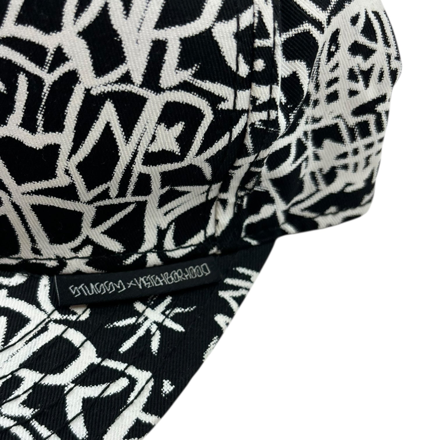 Stussy x Neighbourhood Boneyards Graffiti SnapBack Hat Black/White
