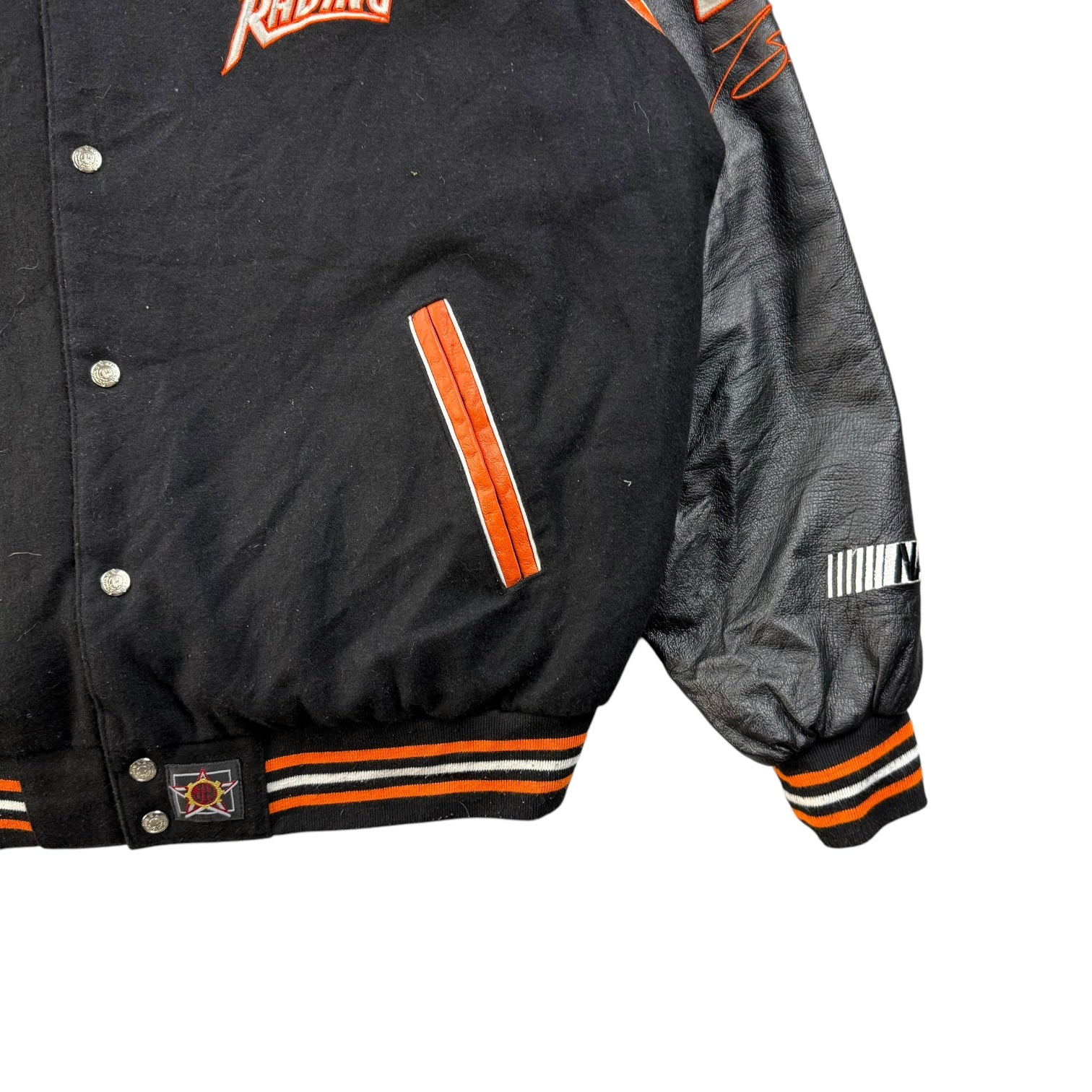 Vintage Jeff Hamilton NASCAR Tony Stewart Home Depot Leather Race Jacket Black