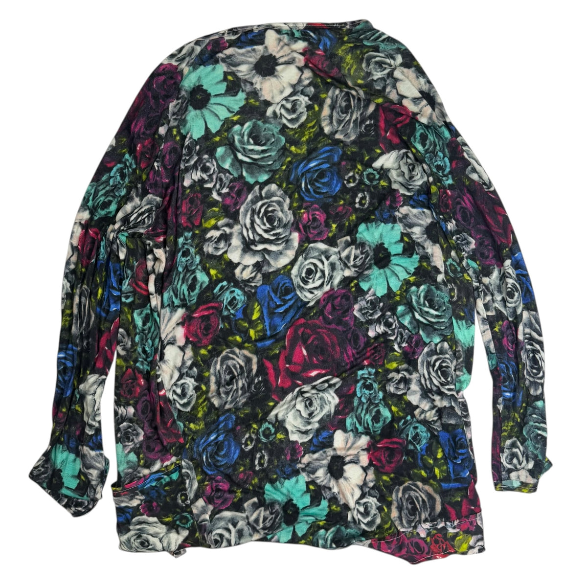 (W) Vintage Lanvin Floral Open Front Cardigan Multicolor