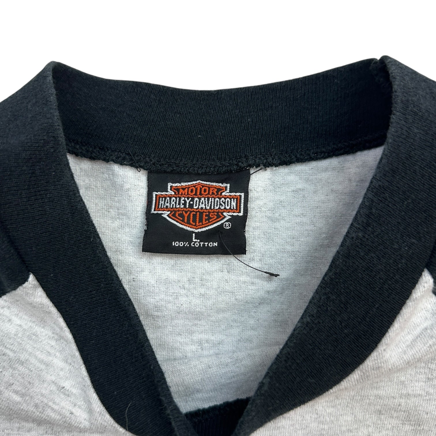 Vintage Harley Davidson Raglan T-Shirt Grey