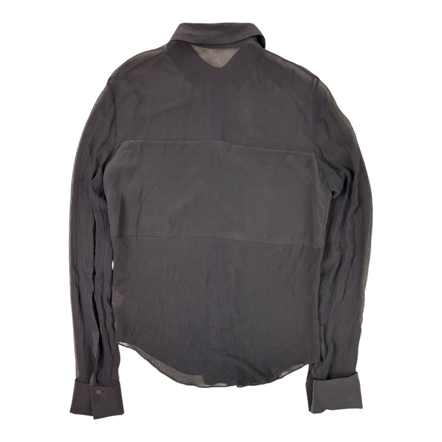 (W) T by Alexander Wang FW12 Sheer Button-Up Shirt Navy