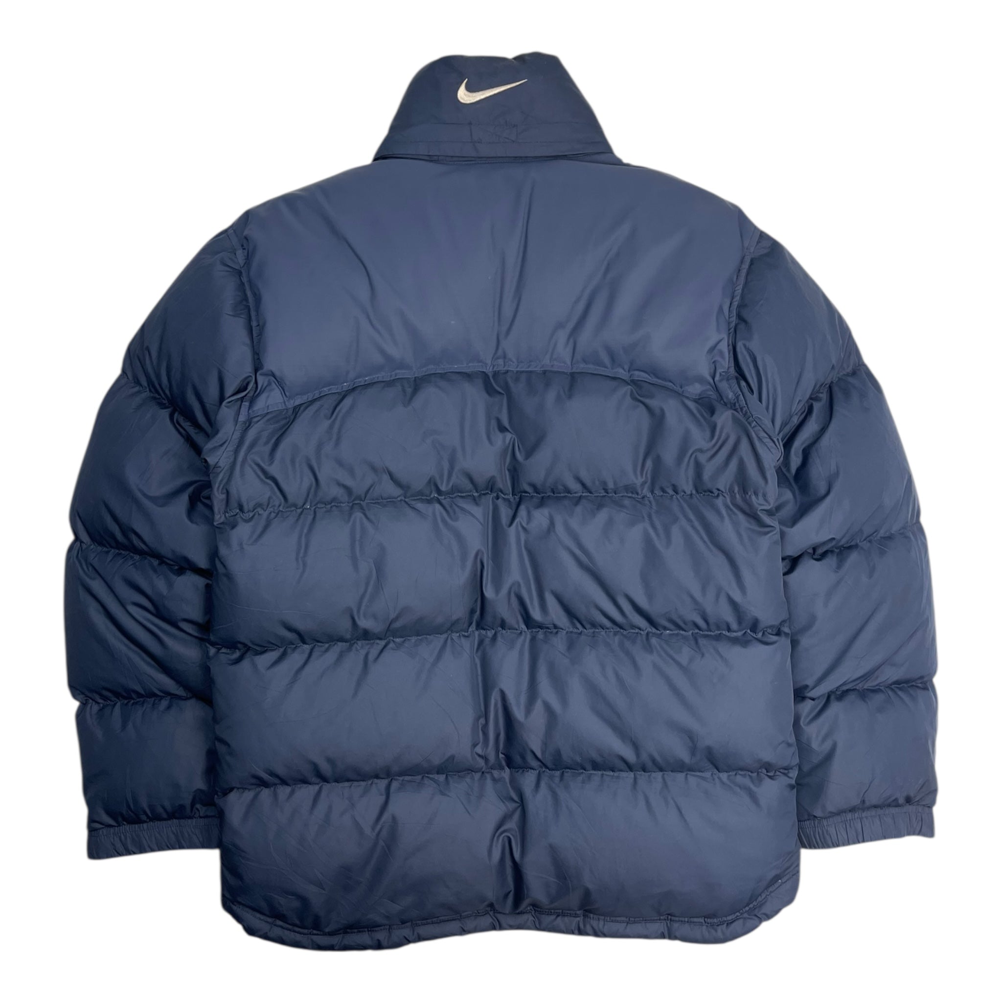 Vintage Nike Mini Swoosh Puffer Jacket Blue