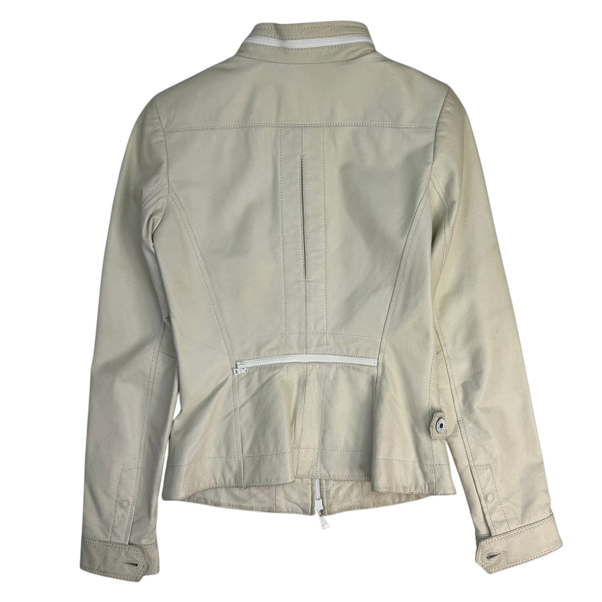 (W) Vintage Danier Leather Moto Jacket Cream