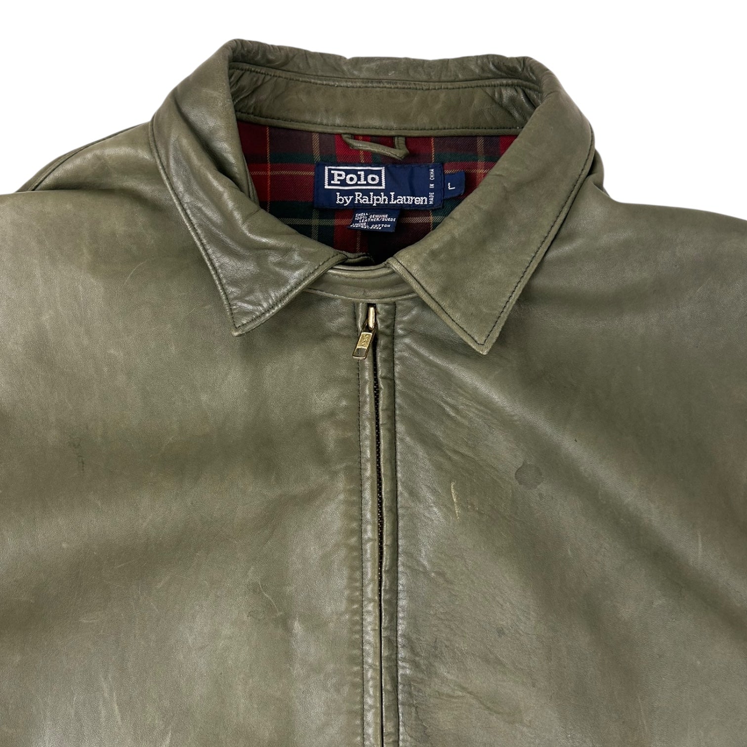 Vintage Polo Ralph Lauren Leather Jacket Green