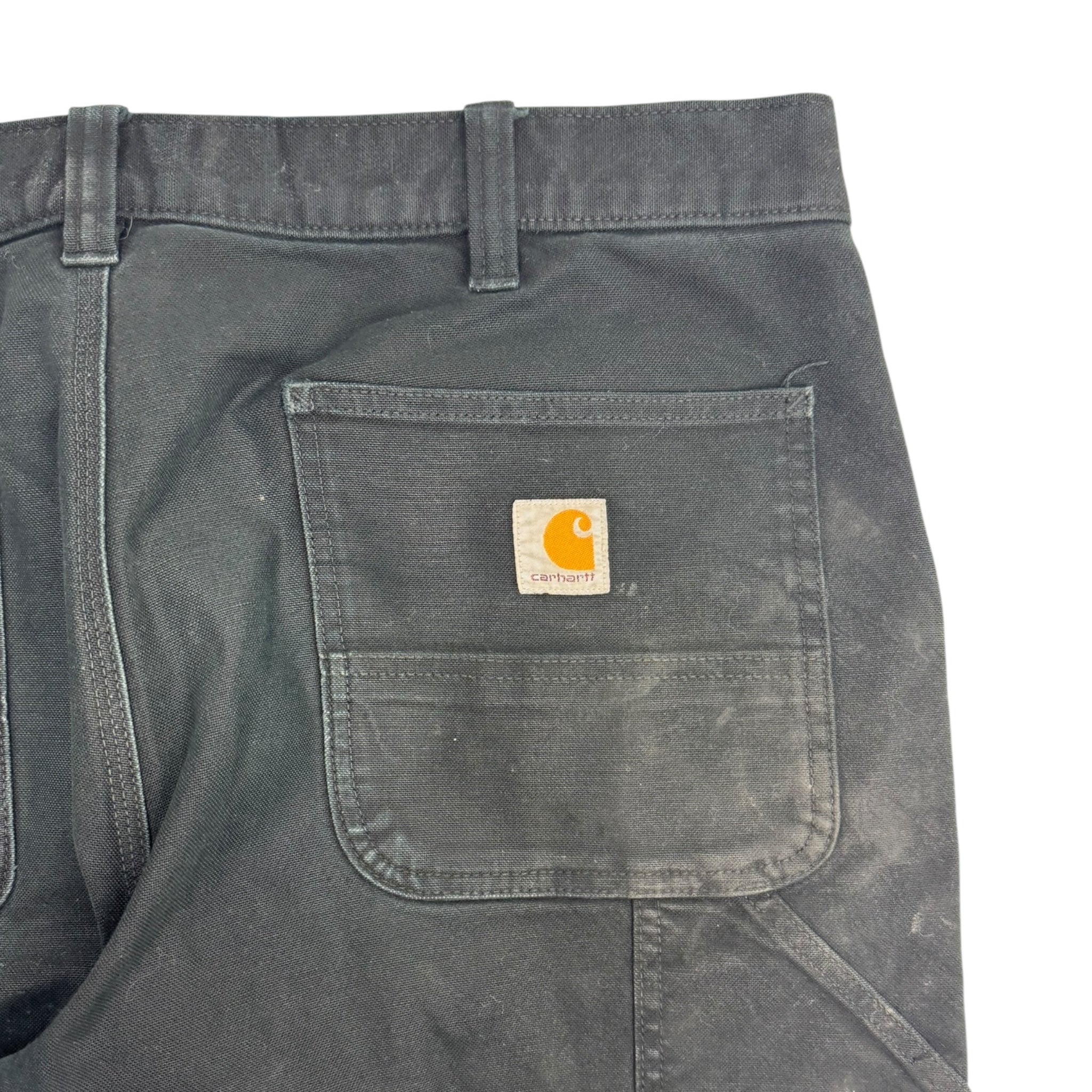 Vintage Carhartt Distressed Black Double Knee Bottoms