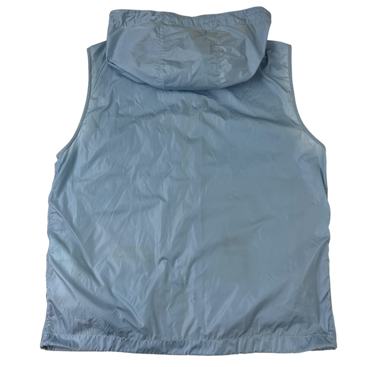 Prada Logo Plate Hooded Vest Baby Blue