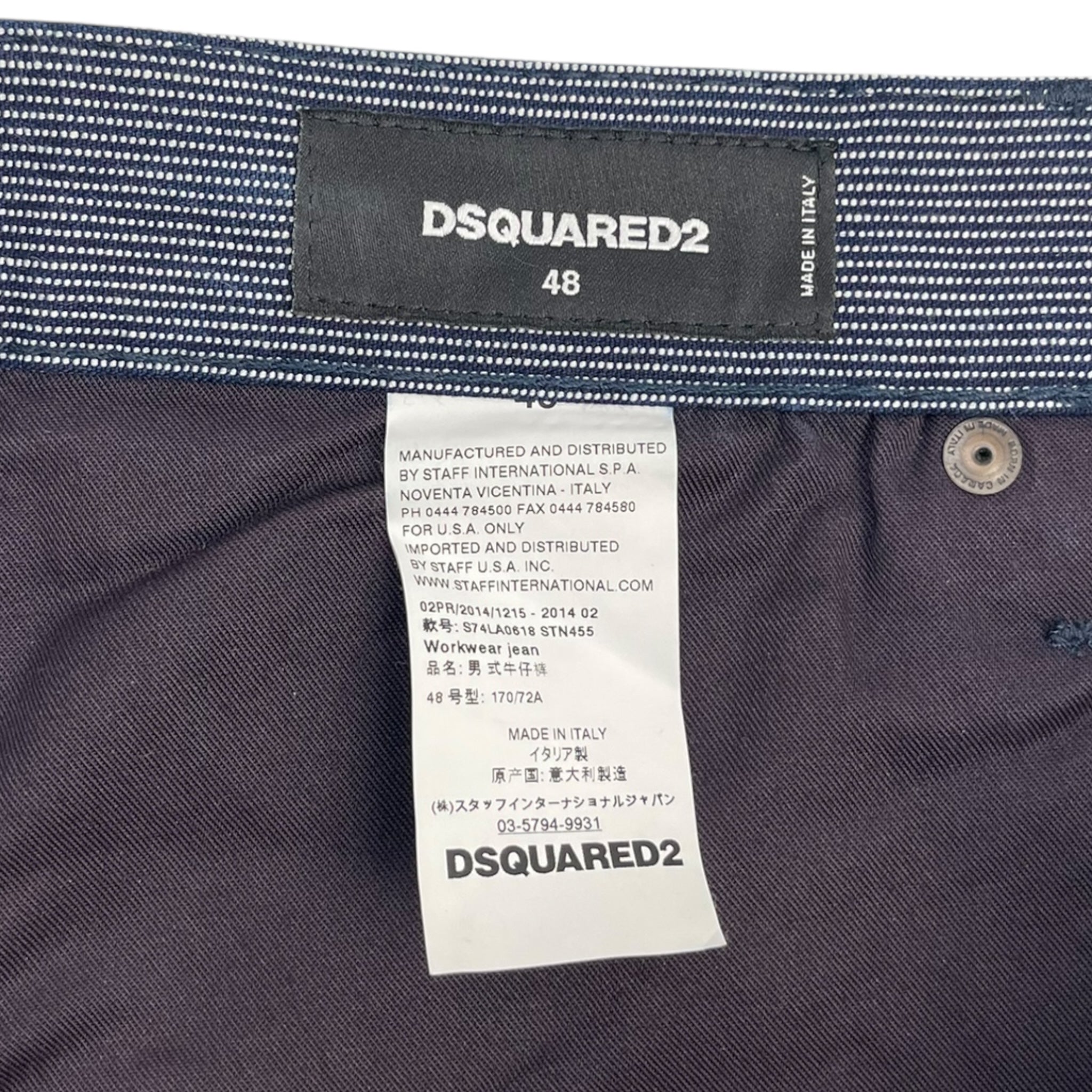 Y2K Dsquared Pinstriped Cuffed Trouser Blue
