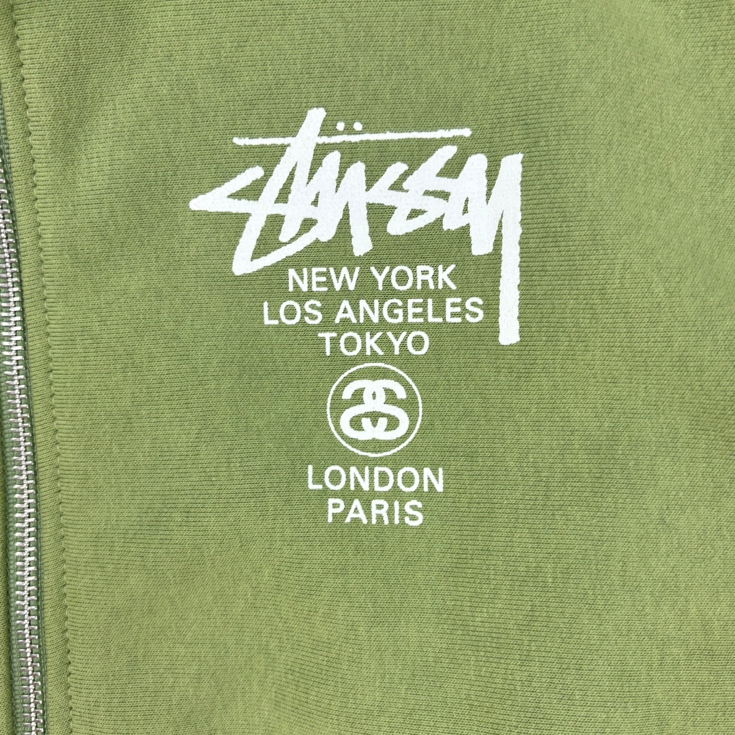 Stussy World Tour Zip-Up Hoodie Moss