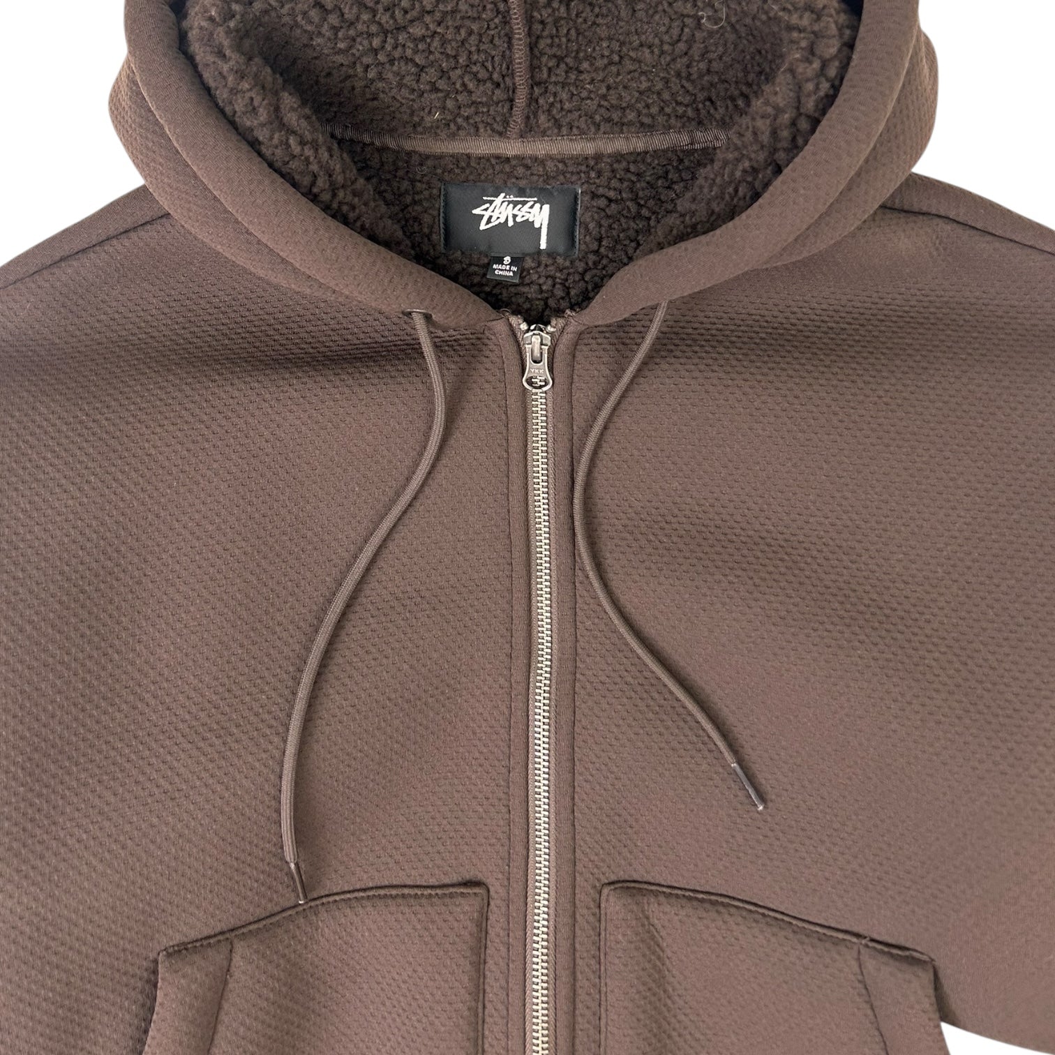 Stussy Bonded Sherpa Hoodie Brown