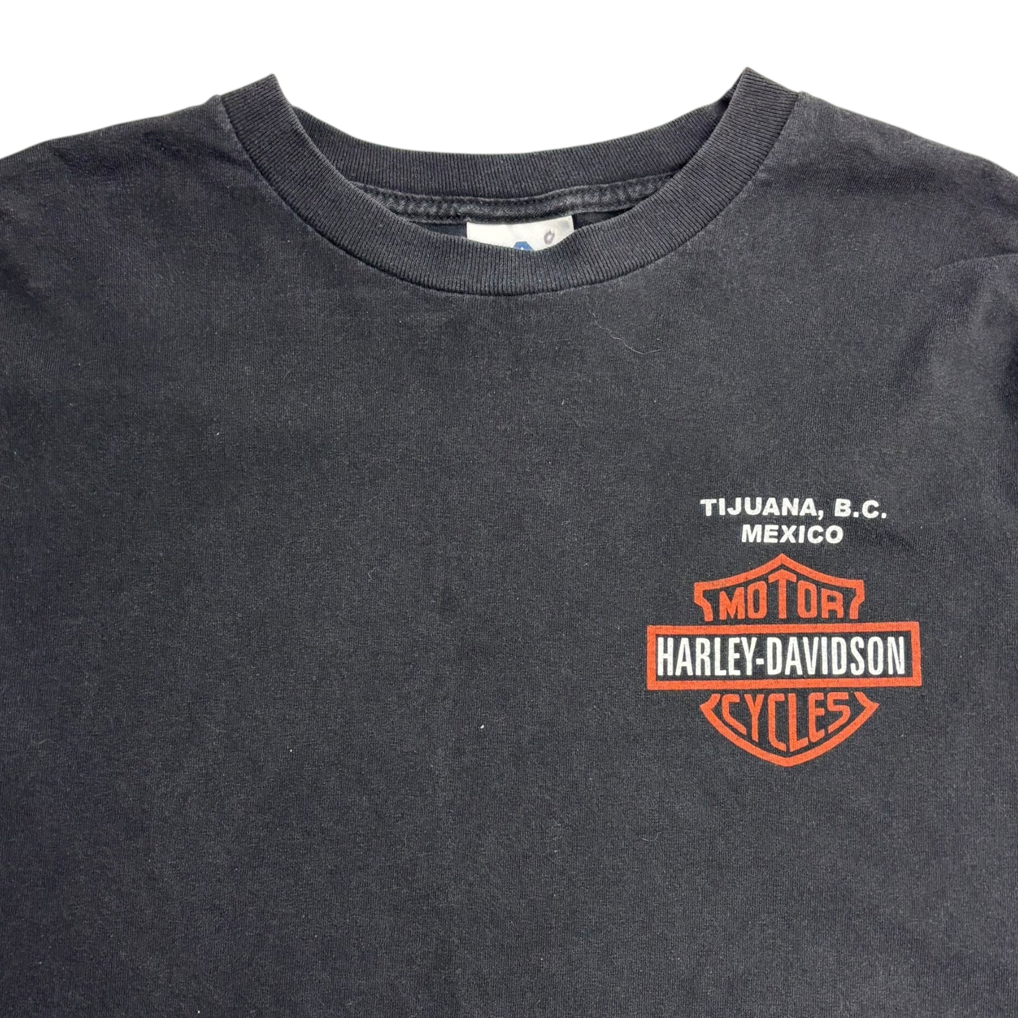 Vintage Harley Davidson Flame Longsleeve T-Shirt Black