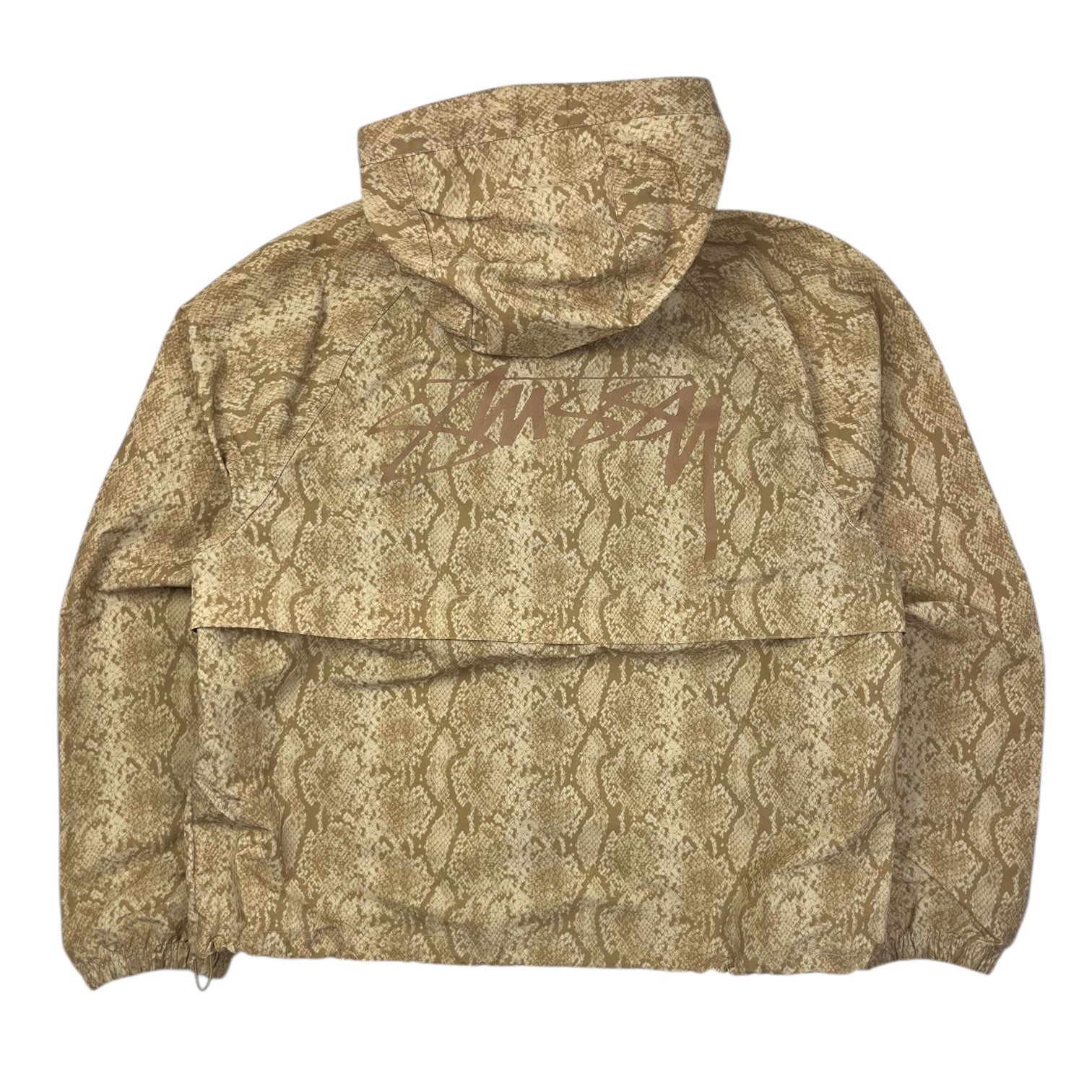 Stussy Beach Snake Print Nylon Shell Jacket Khaki