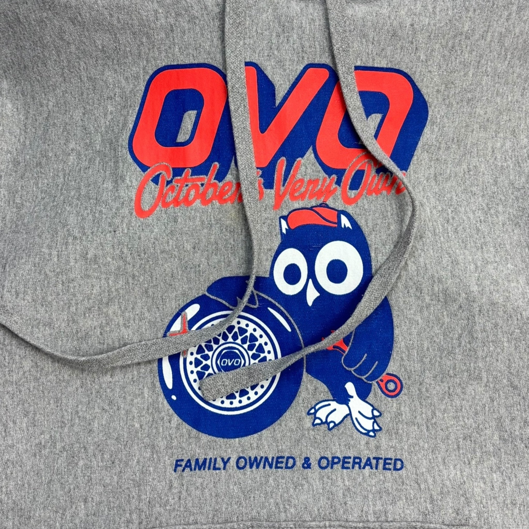 OVO Mechanic Owl Pullover Hoodie Heather Grey