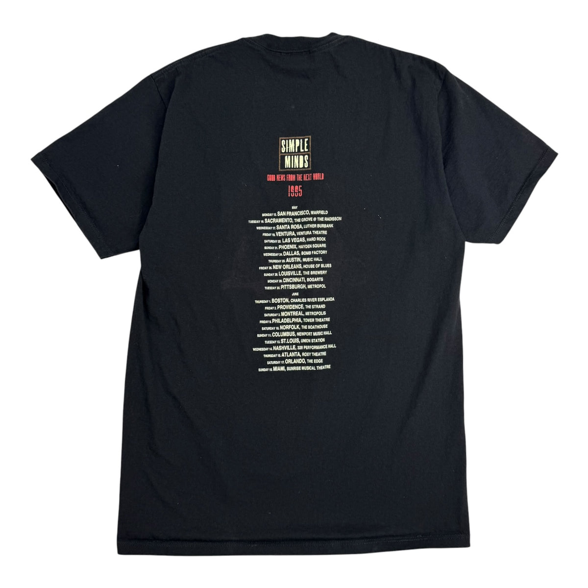 1995 Simple Minds ‘Good News From The Next World’ Tee Black