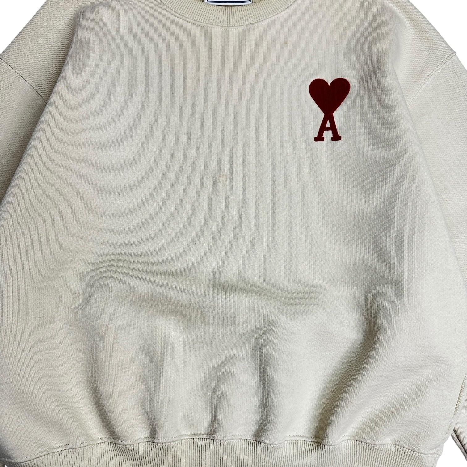 Ami Heart Logo Crewneck Cream