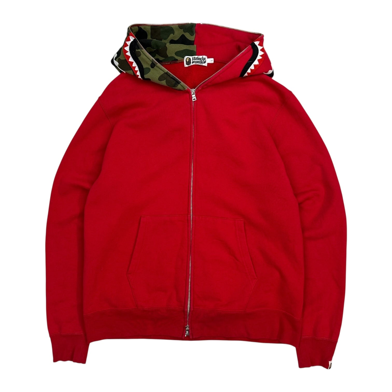 Bape Full Zip Shark Hoodie Red