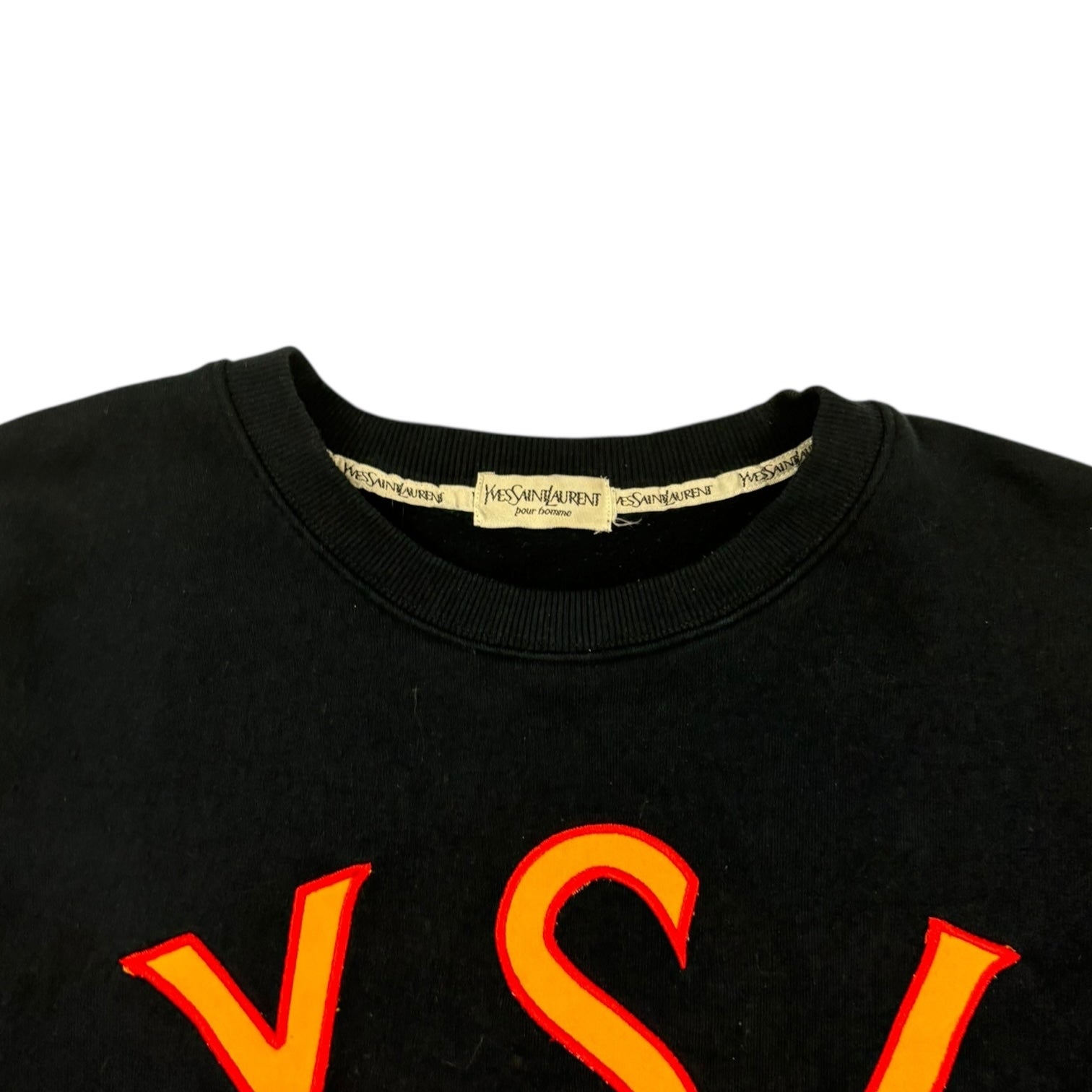 Vintage YSL Logo Graphic Crewneck Navy