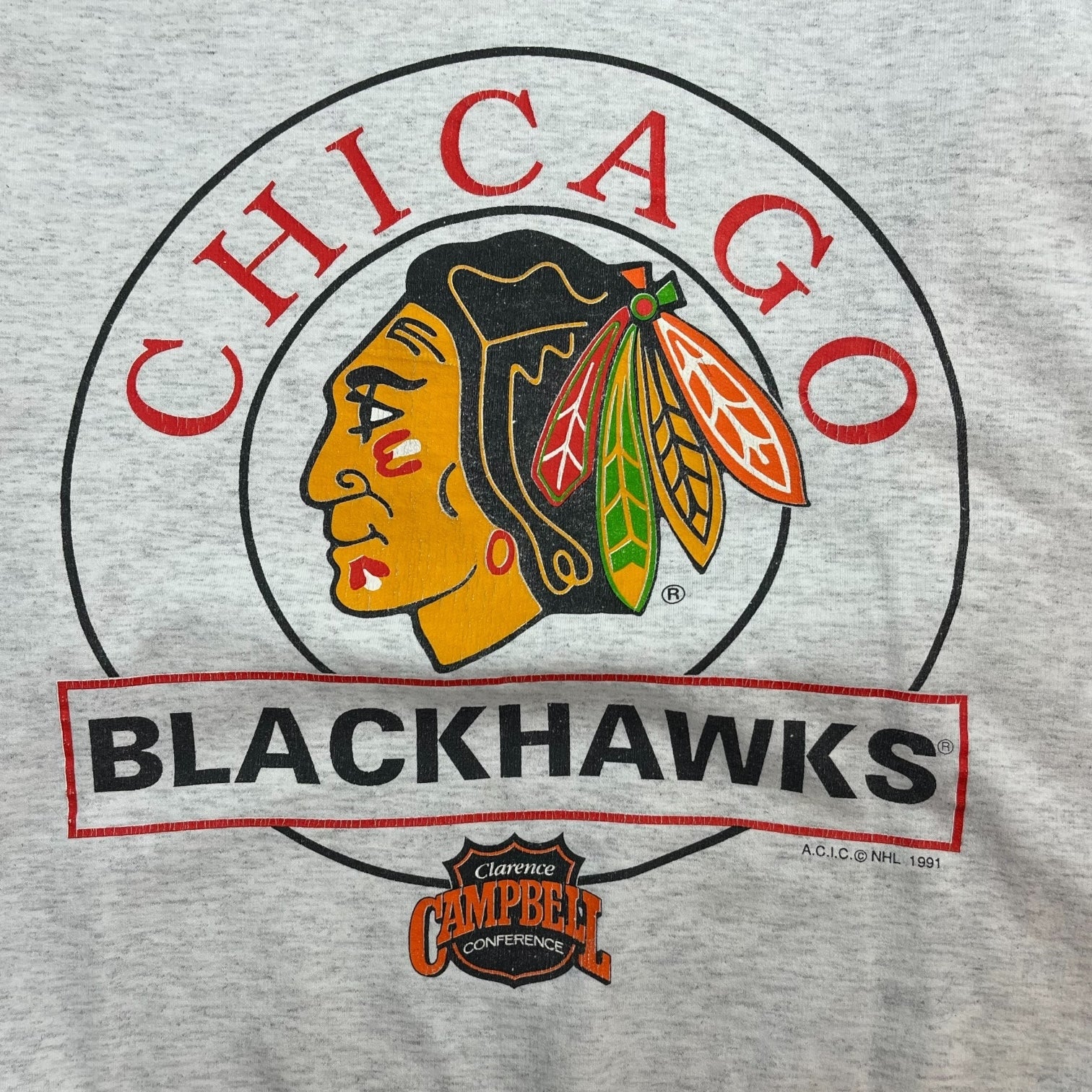 Vintage Chicago Blackhawks Crewneck Grey