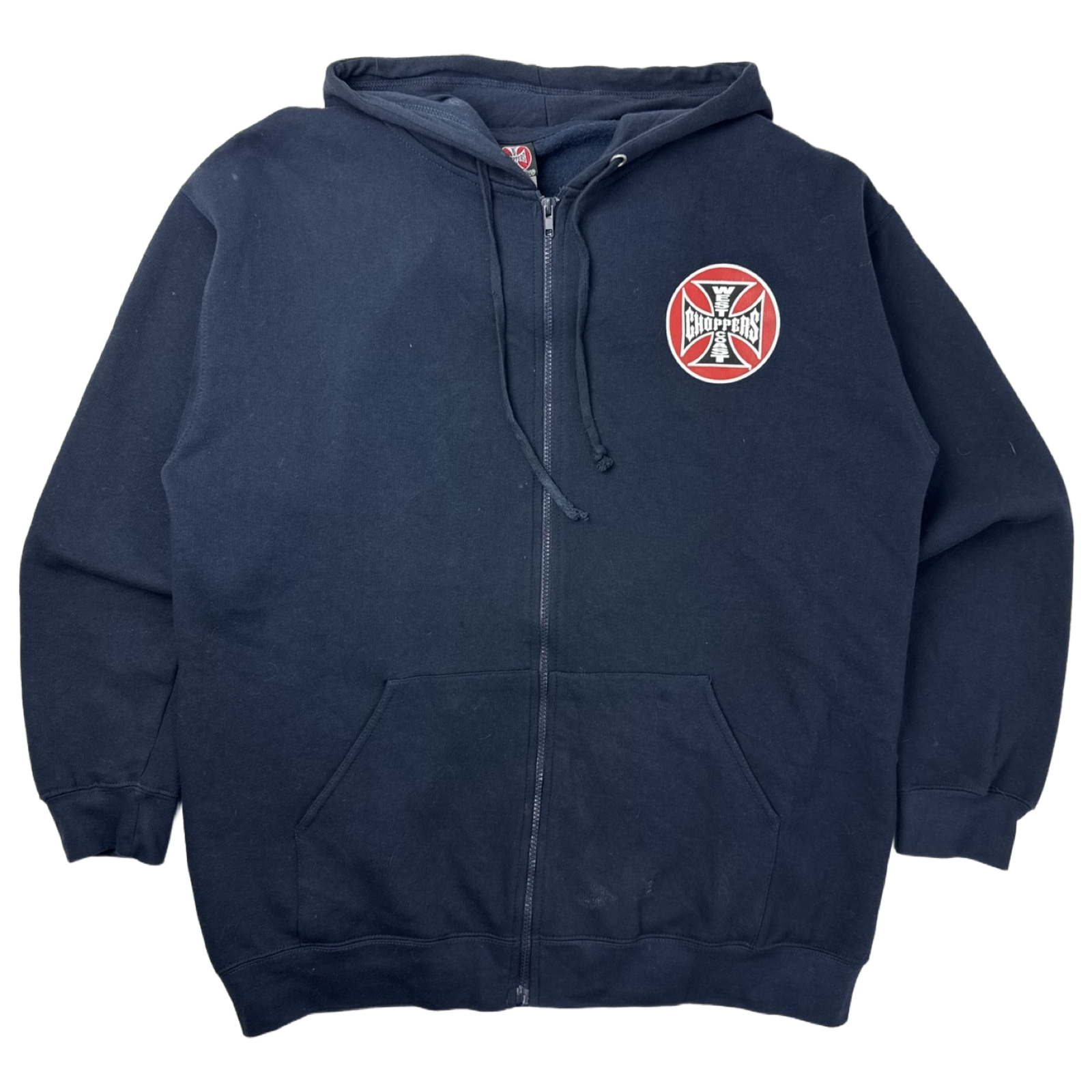 Vintage Y2K West Coast Choppers Zip Up Hoodie Navy