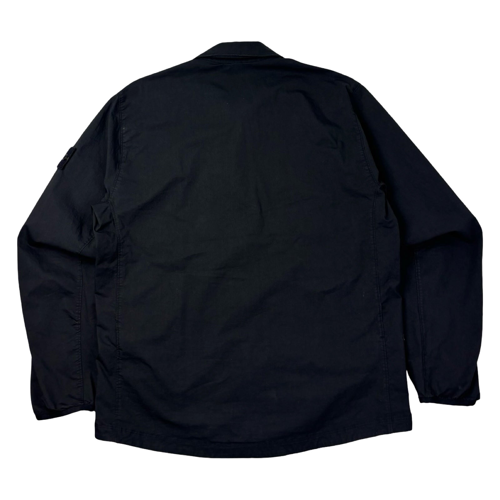 Stone Island Stretch Cotton Zippered Overshirt Black