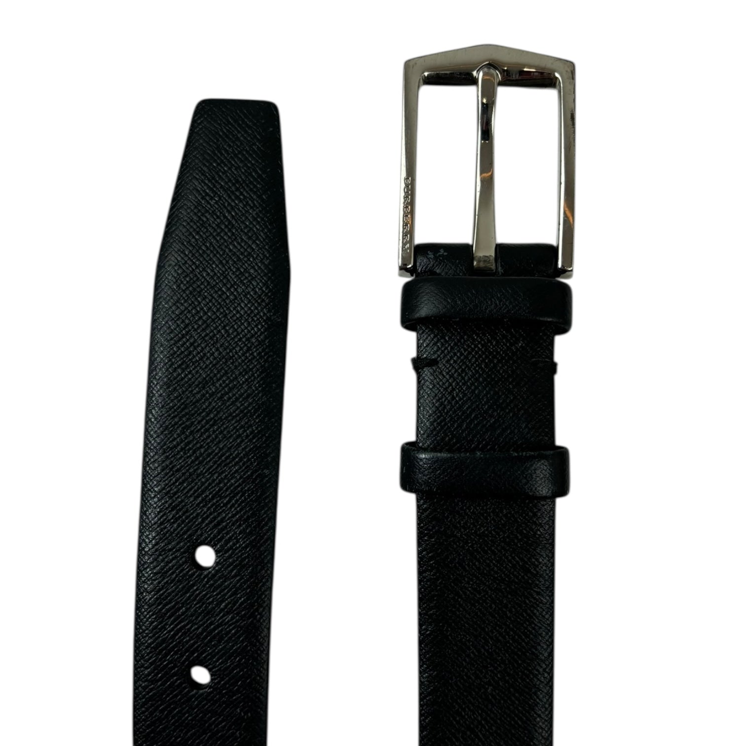 Burberry Textured Leather Belt Black