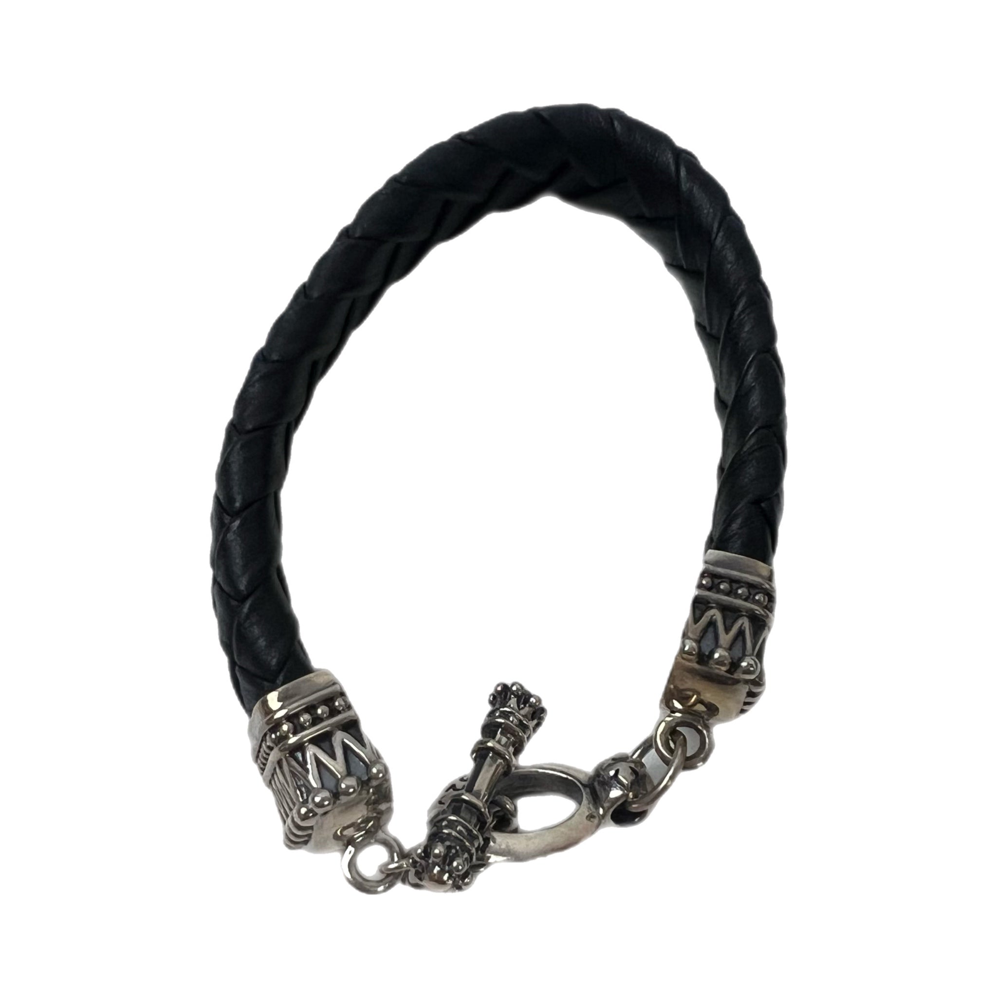 King Baby Leather Crown Toggle Bracelet