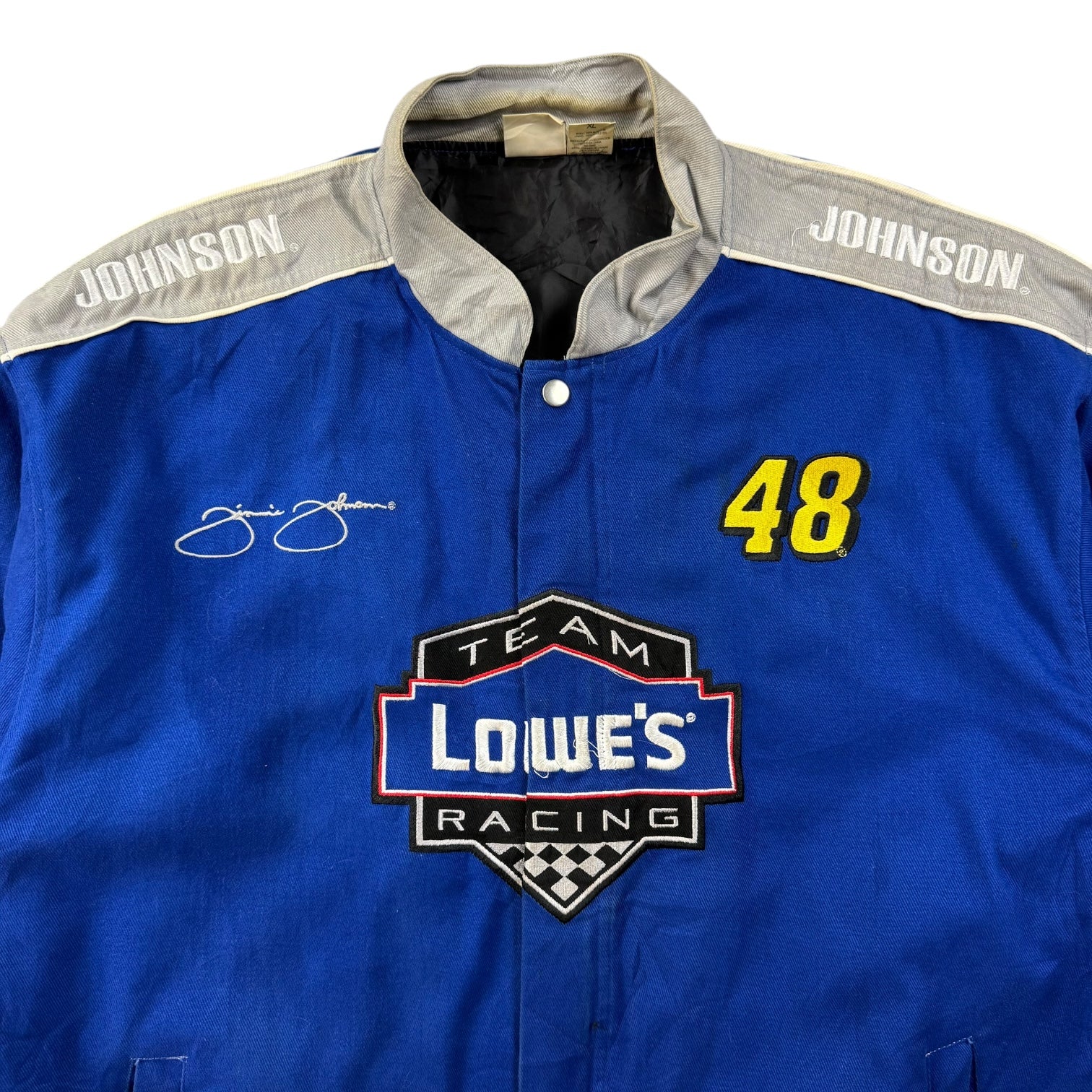 Vintage NASCAR Jimmy Johnson Racing Jacket Blue