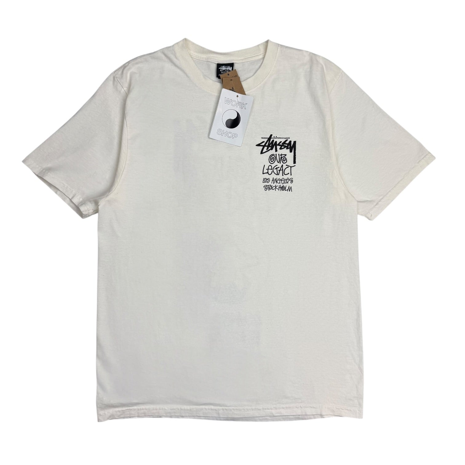 Stussy x Our Legacy Work Shop 8 Ball Yin Yang Pigment Dyed Tee Natural