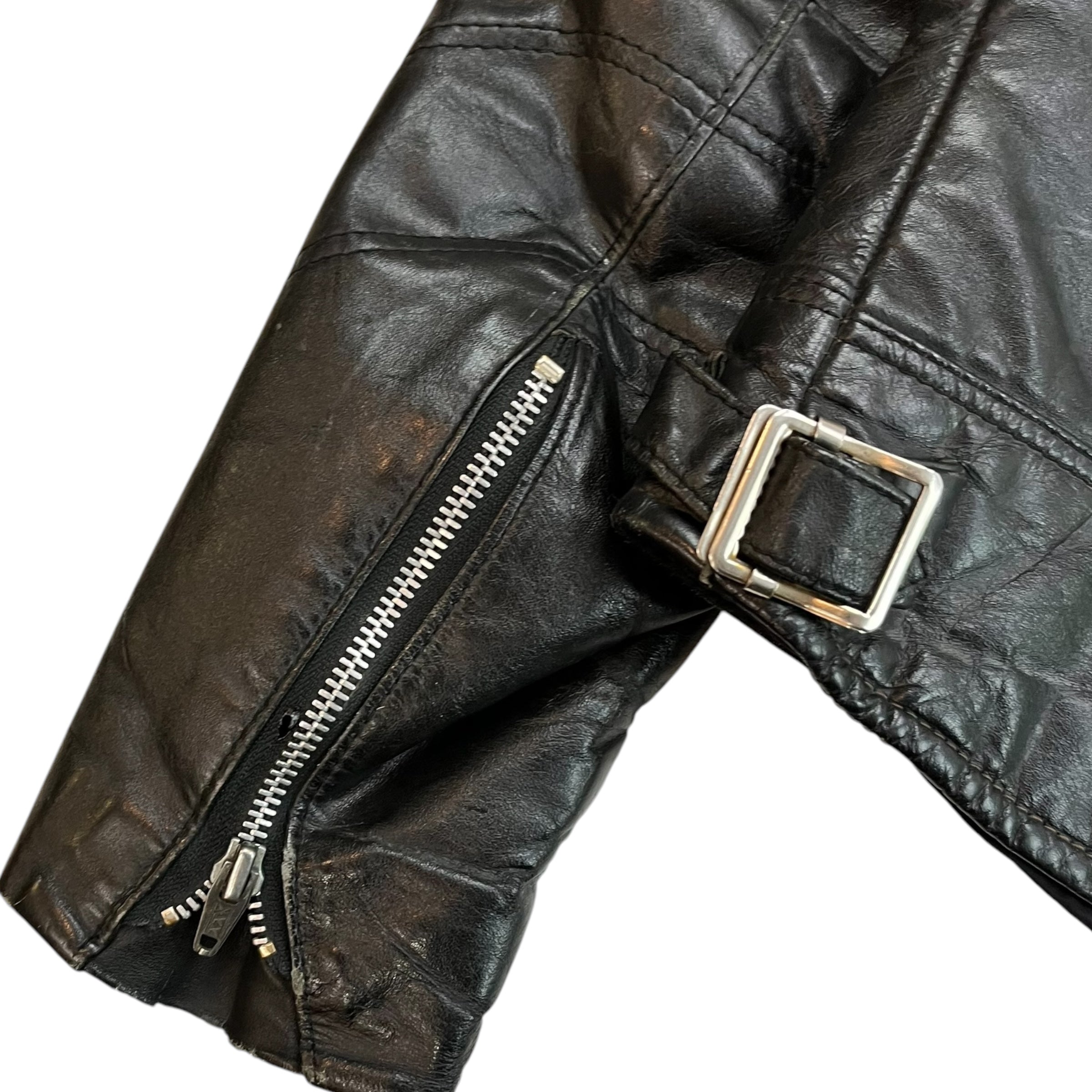 Vintage Bristol Biker Leather Jacket Black
