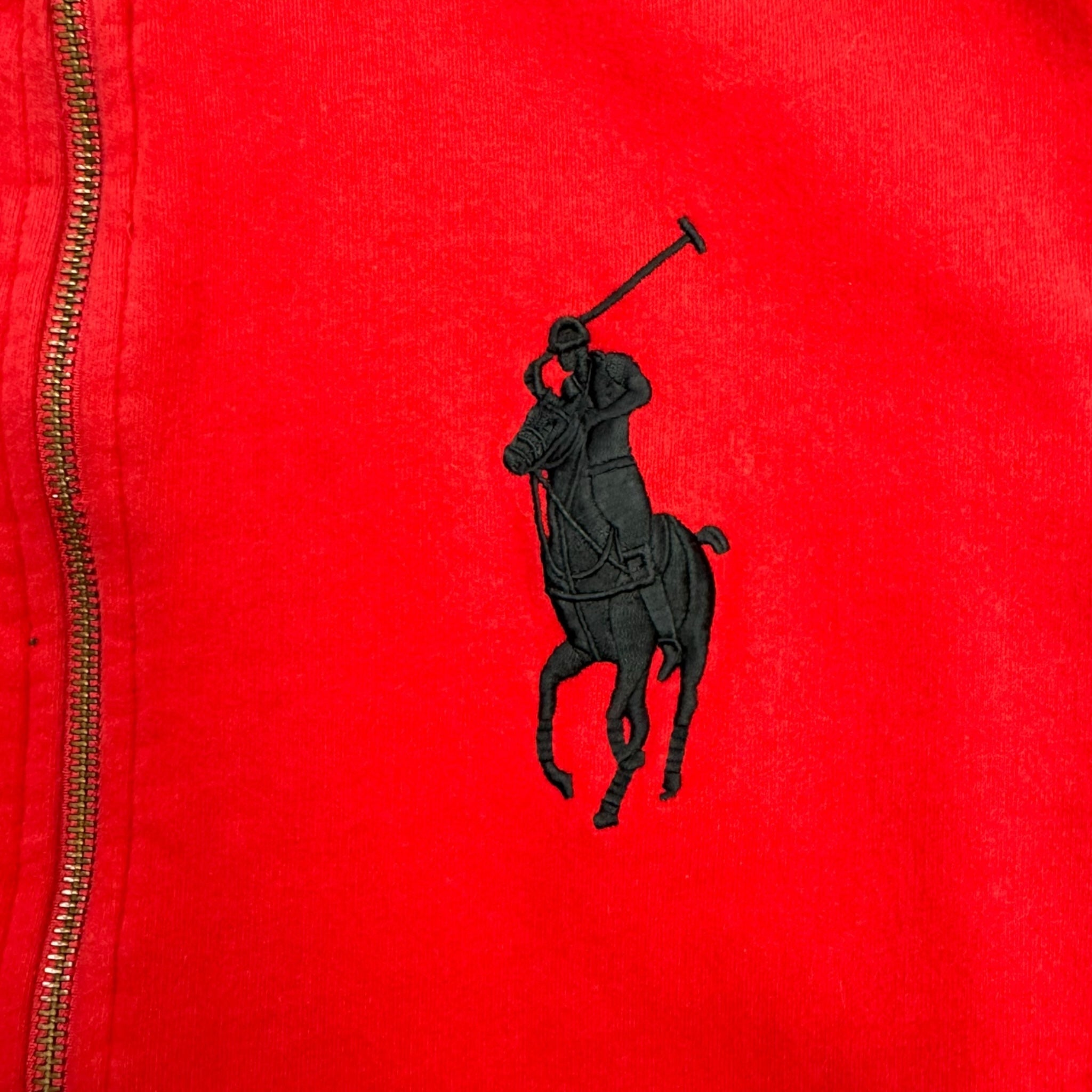 Vintage Polo Ralph Lauren Big Pony Zip Sweater Red