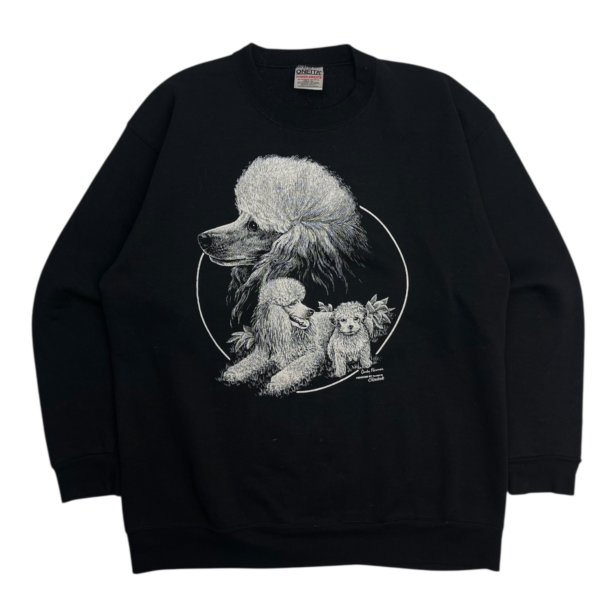 Vintage Poodle Crewneck Sweatshirt Black