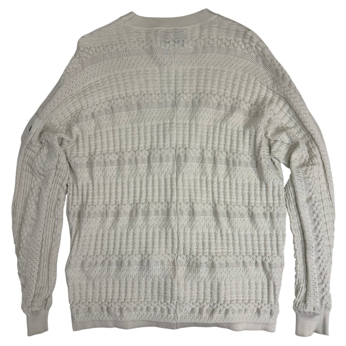 Stone Island Shadow Project Japanese Aran Knit Cardigan Cream