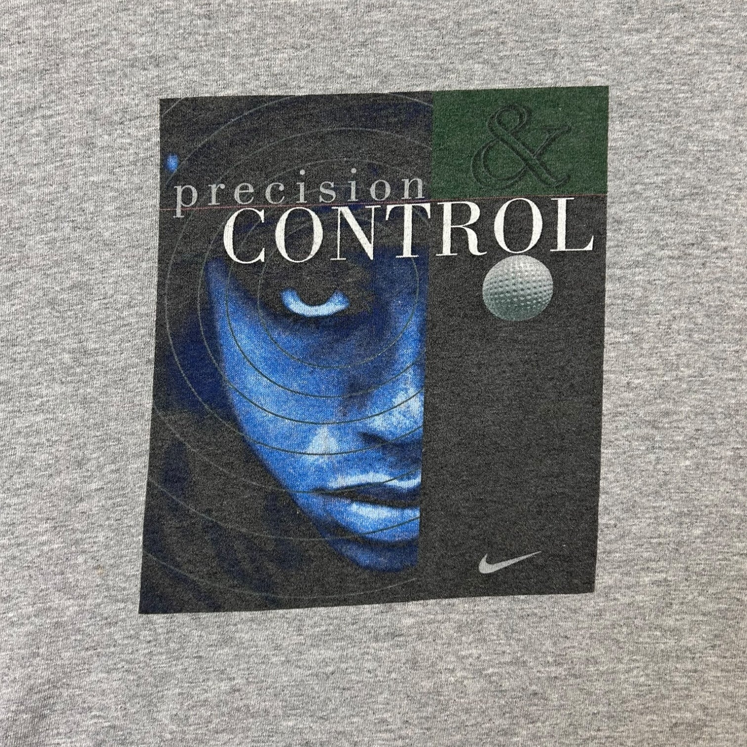Vintage Nike Precision & Control Tiger Woods T-Shirt Grey