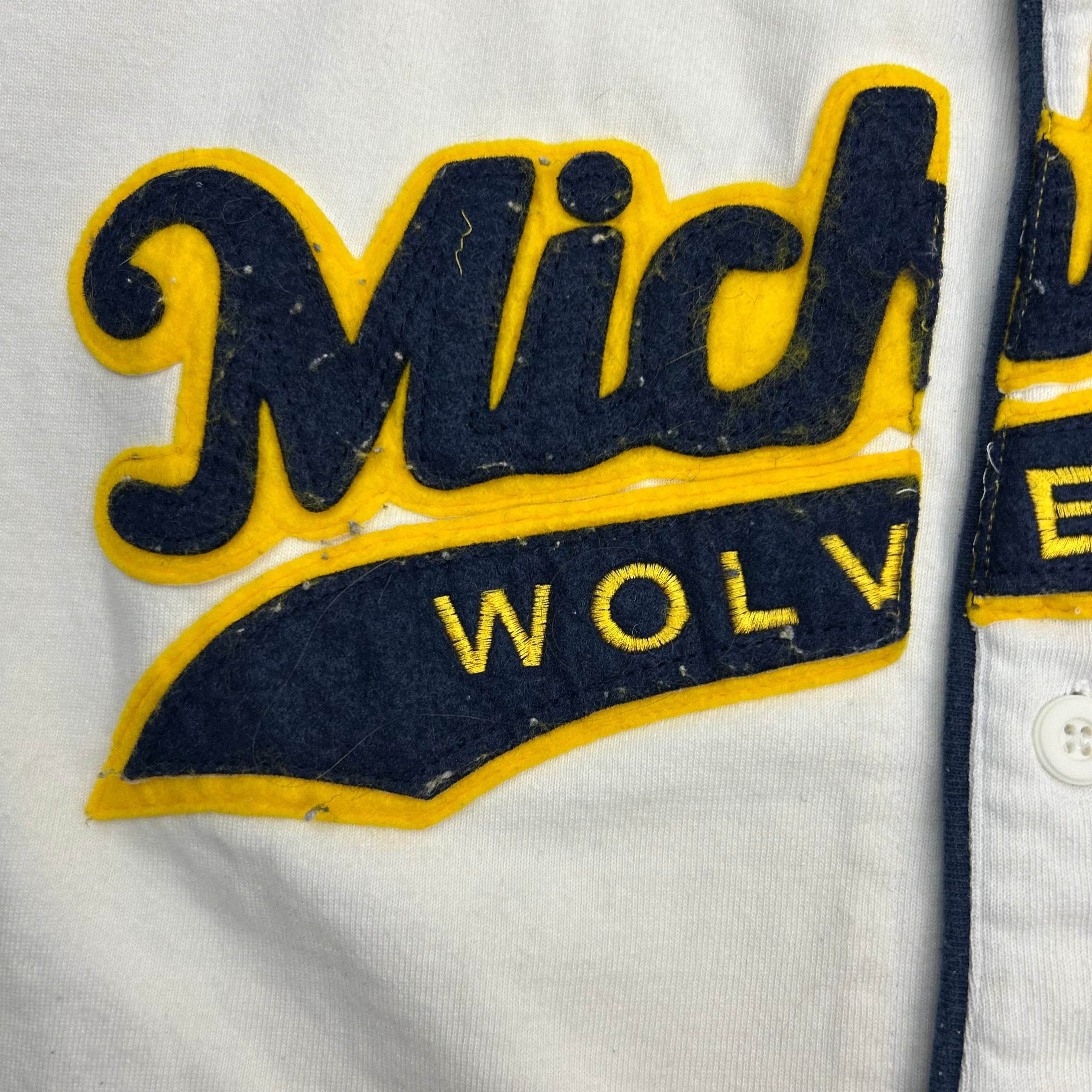 Vintage Michigan Wolverines Cotton Baseball Jersey