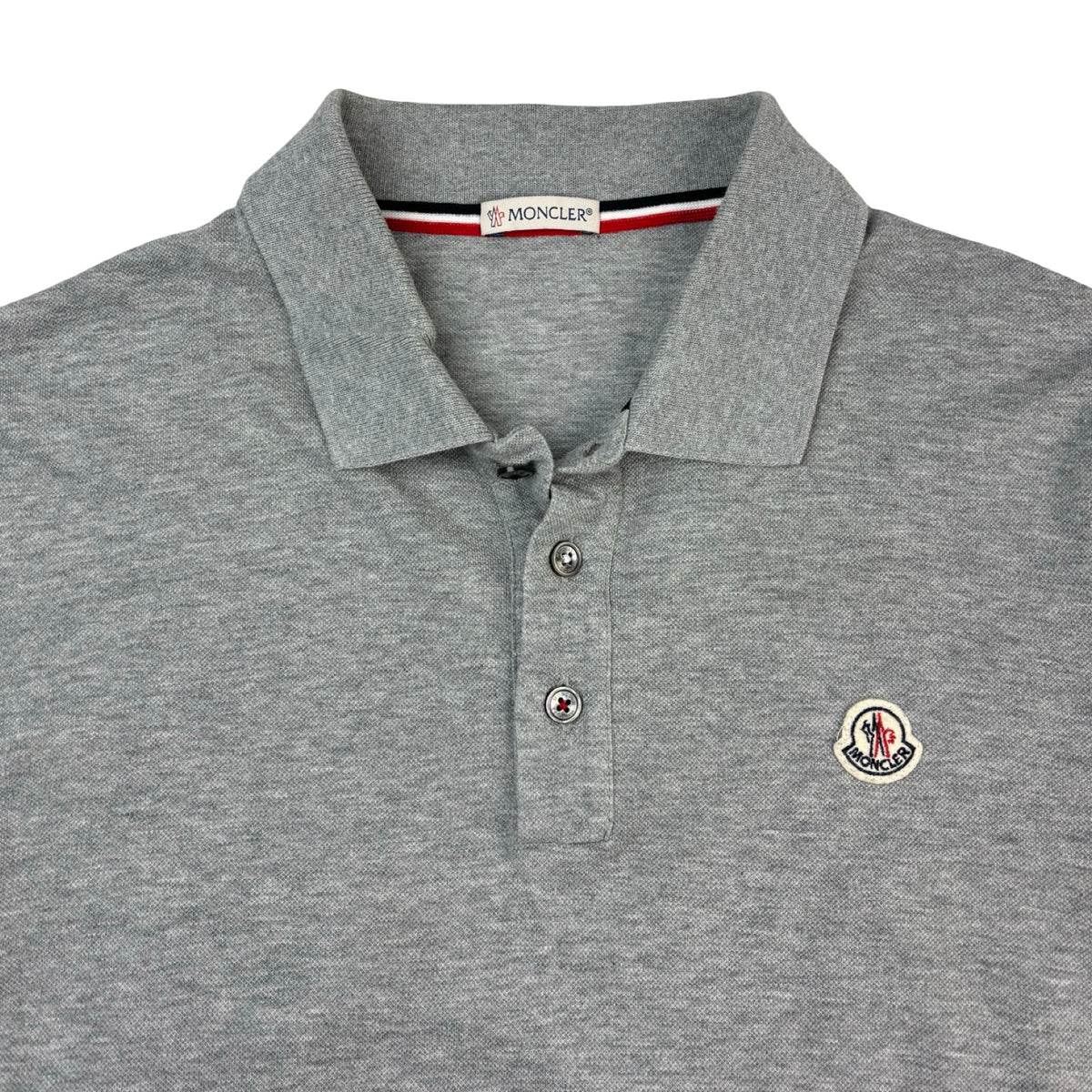 Moncler Logo Patch Polo-Shirt Grey