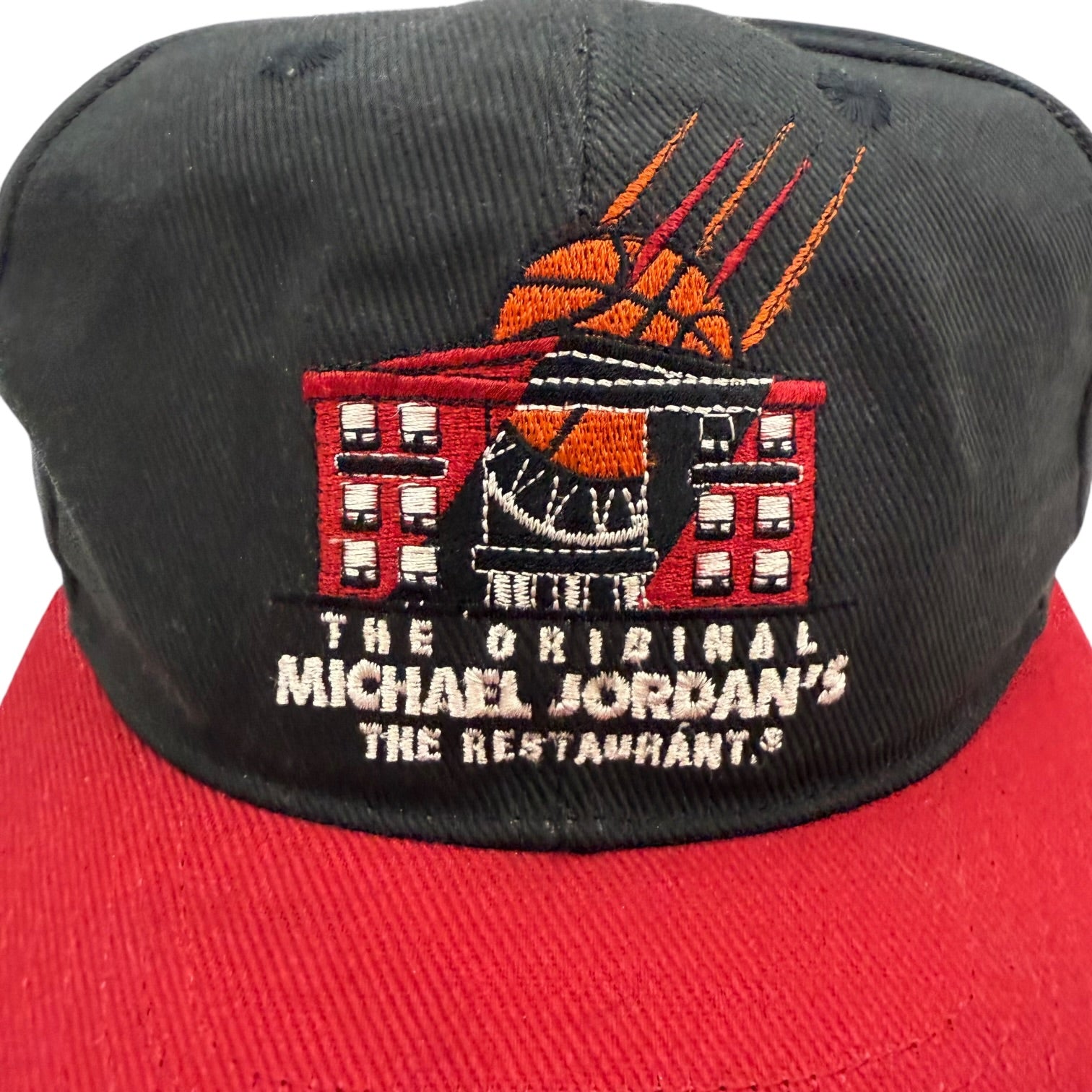 Vintage Nike Michael Jordan's The Restaurant SnapBack Hat Black/Red