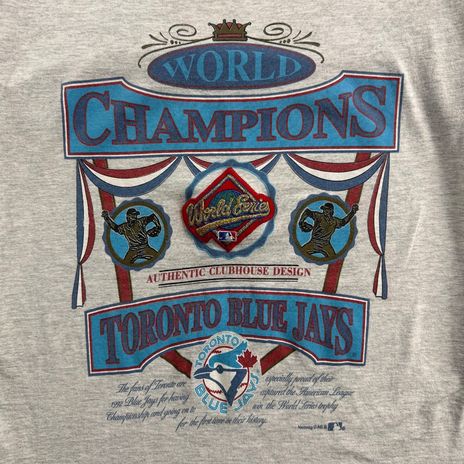 1992 Toronto Blue Jays World Series Champions Tee Grey